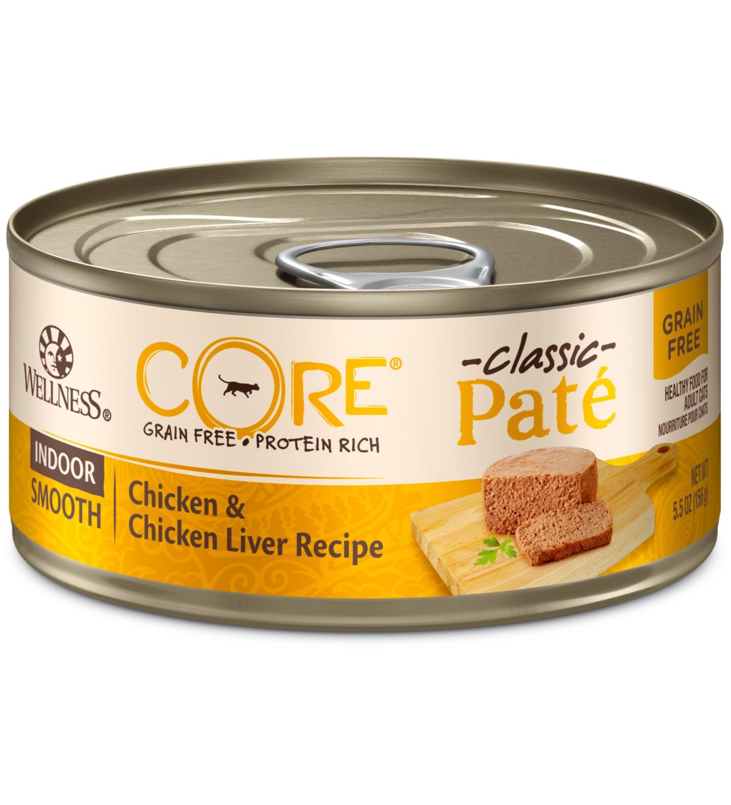 Wellness CORE Grain-Free Indoor Cat Food, 5.5 oz Can, 24-Pack - Natural Wet Recipe - Buy Online on GoSupps.com