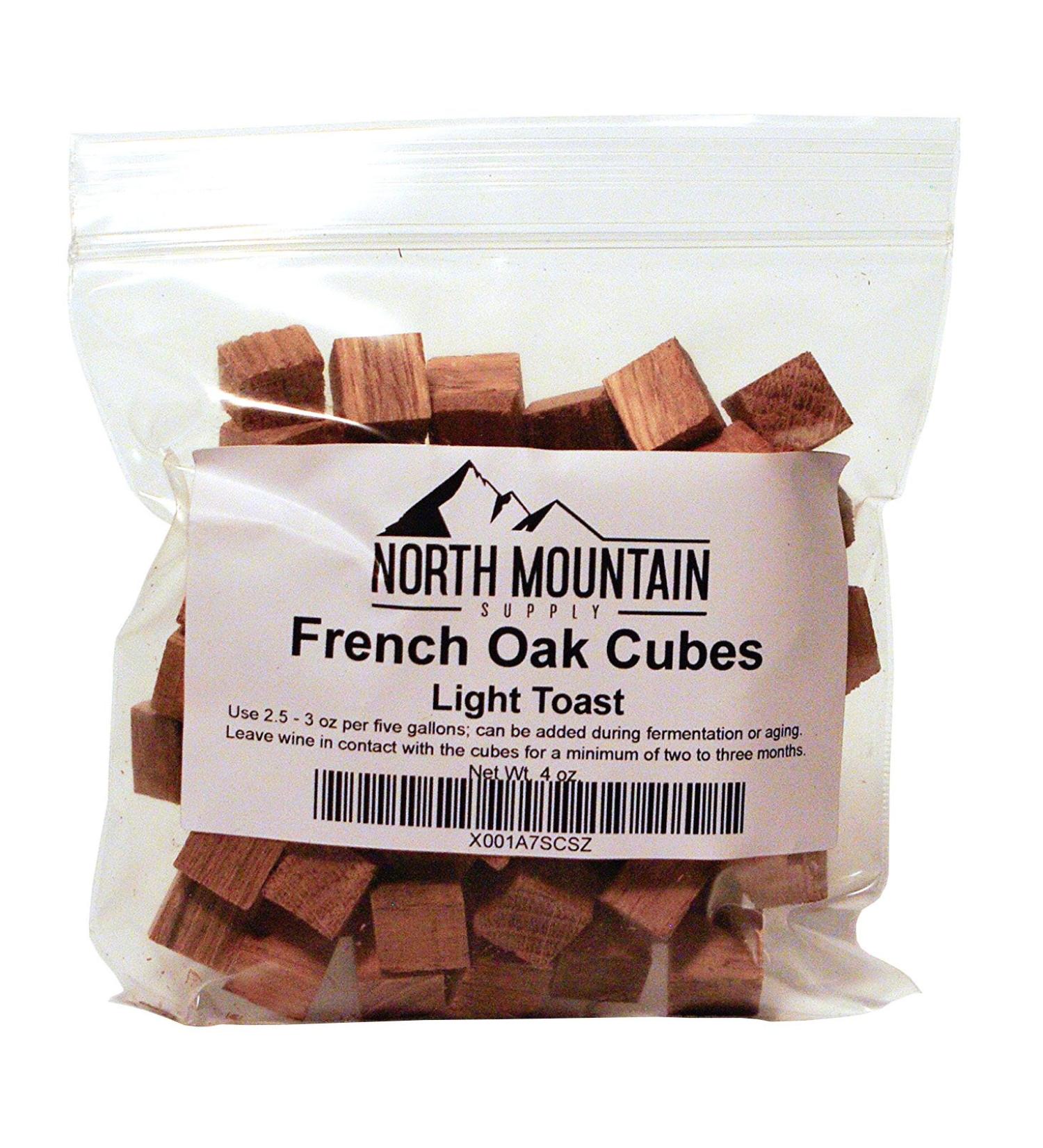 North Mountain Supply French Oak Cubes (Light Toast, 4 Ounce) Light Toast 4 Ounce