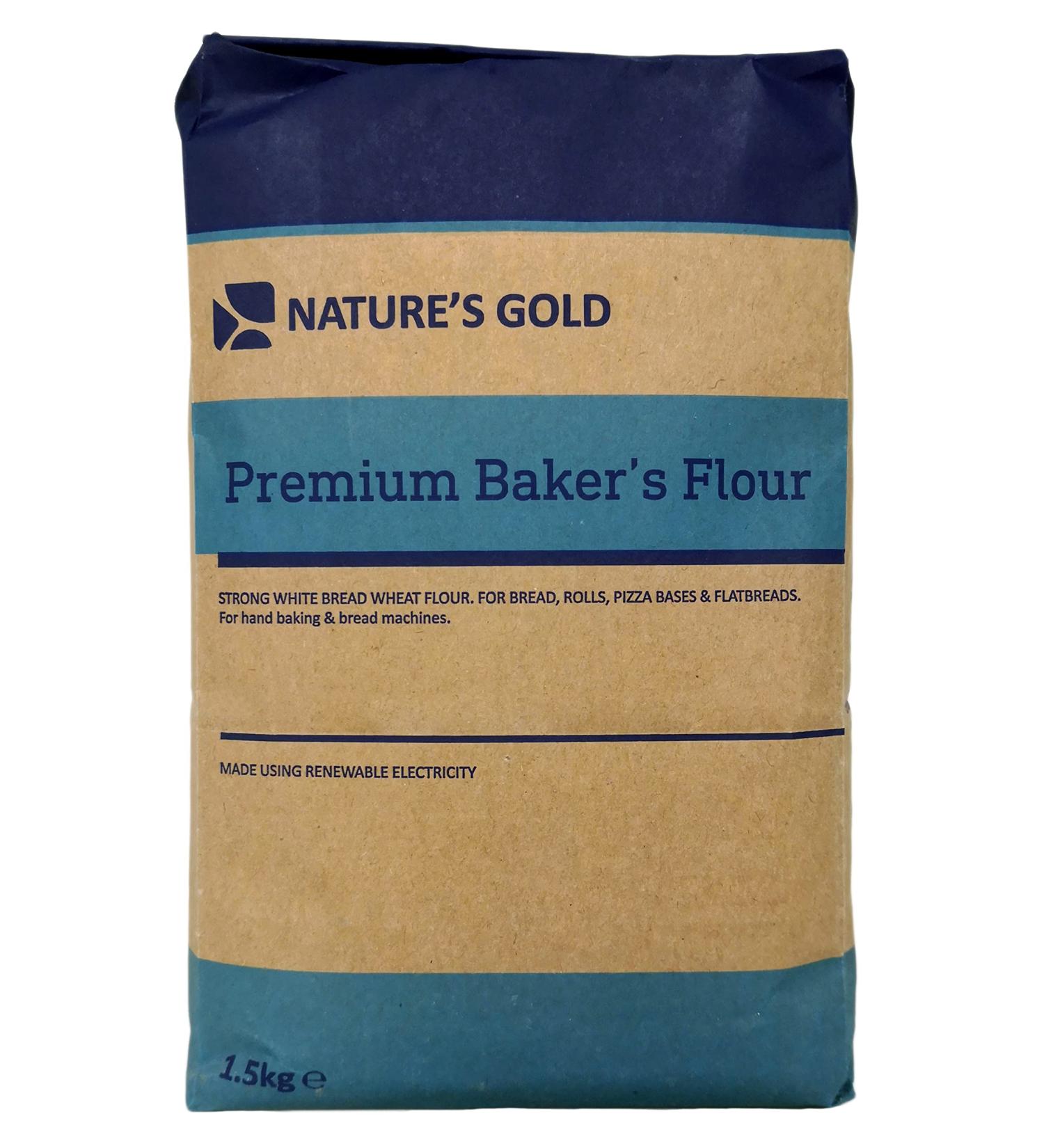 Nature's Gold Premium Baker's Strong White Bread Flour 1.5kg - Buy Online on GoSupps.com