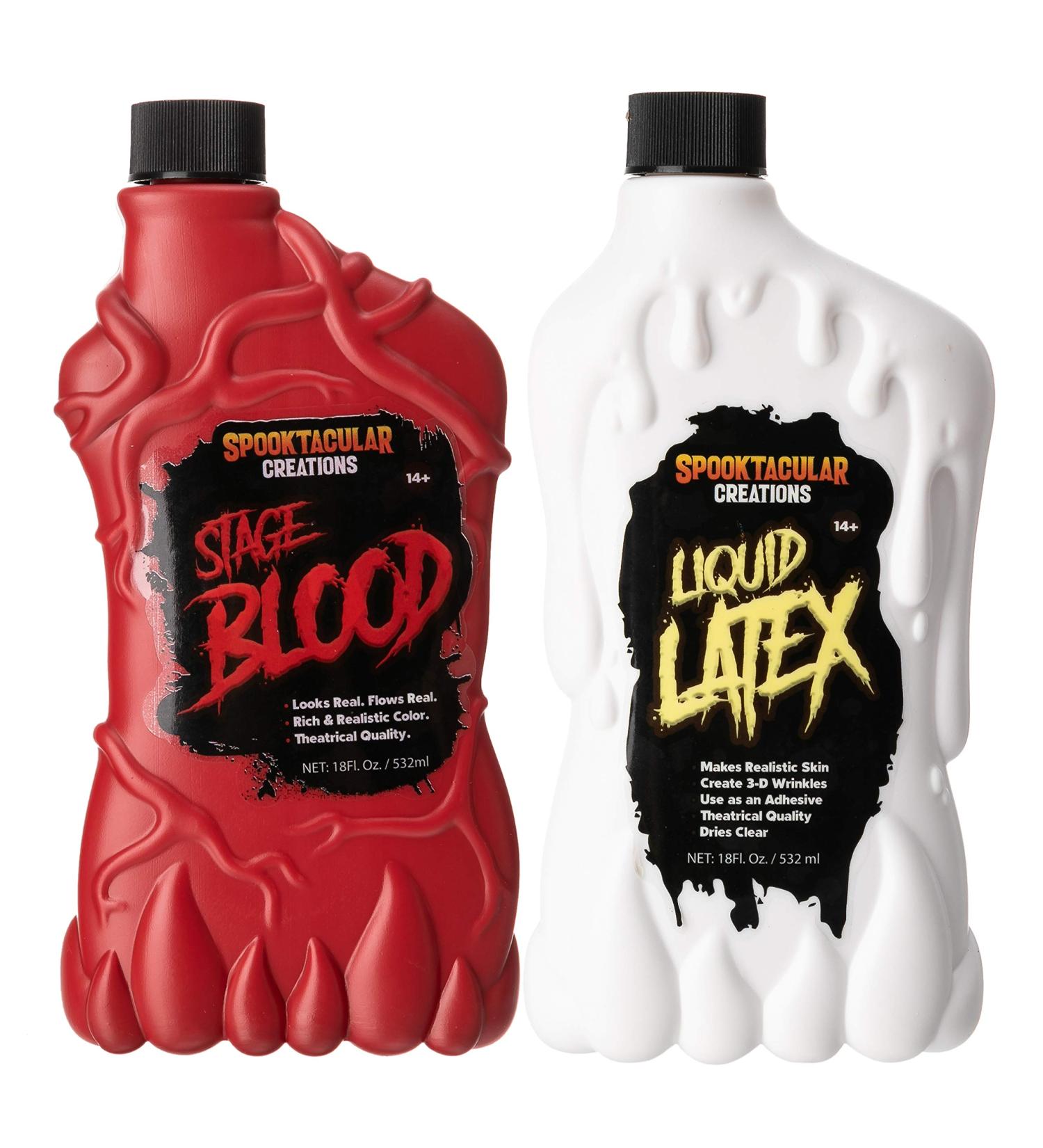 Spooktacular Creations 18 oz Liquid Latex & Vampire Blood - Perfect Fake Blood for Halloween Costumes & Makeup - Buy Online on GoSupps.com