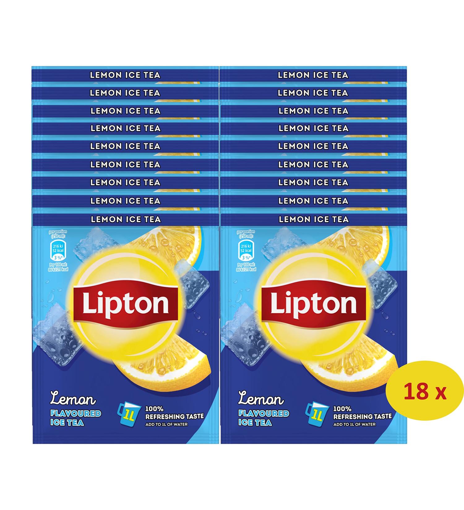 Buy Lipton Iced Tea Powder Lemon - 18 Sachets for Refreshing Self-Preparation | Perfect Summer Beverage - Buy Online on GoSupps.com