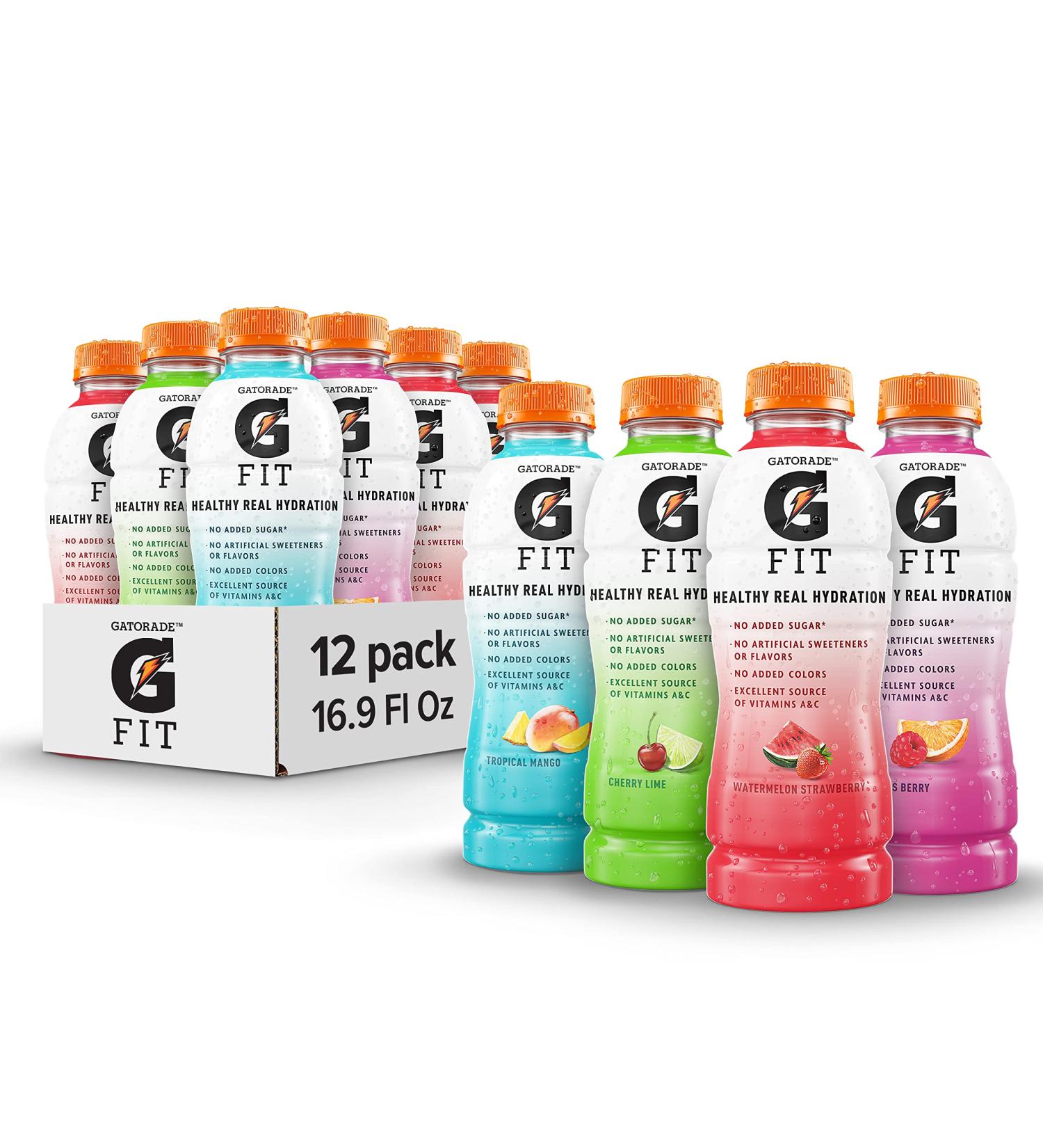 Gatorade Fit Electrolyte Beverage Variety Pack - 12 Bottles, 16.9 oz Each - Buy Online on GoSupps.com