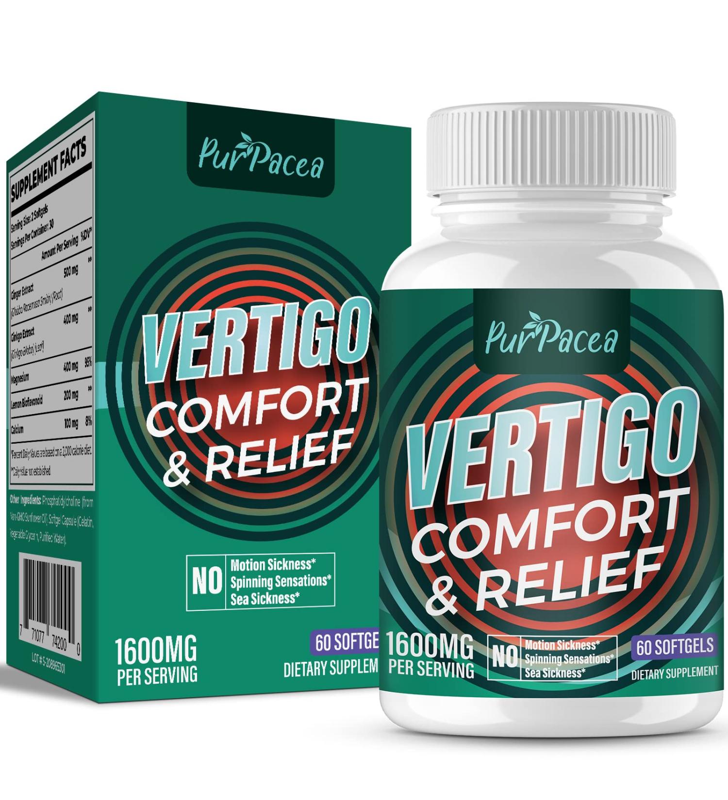 Liposomal Vertigo Supplement 1600MG - Inner Ear Balance Formula with Ginger & Ginkgo Biloba - 60 Softgels - Buy Online on GoSupps.com