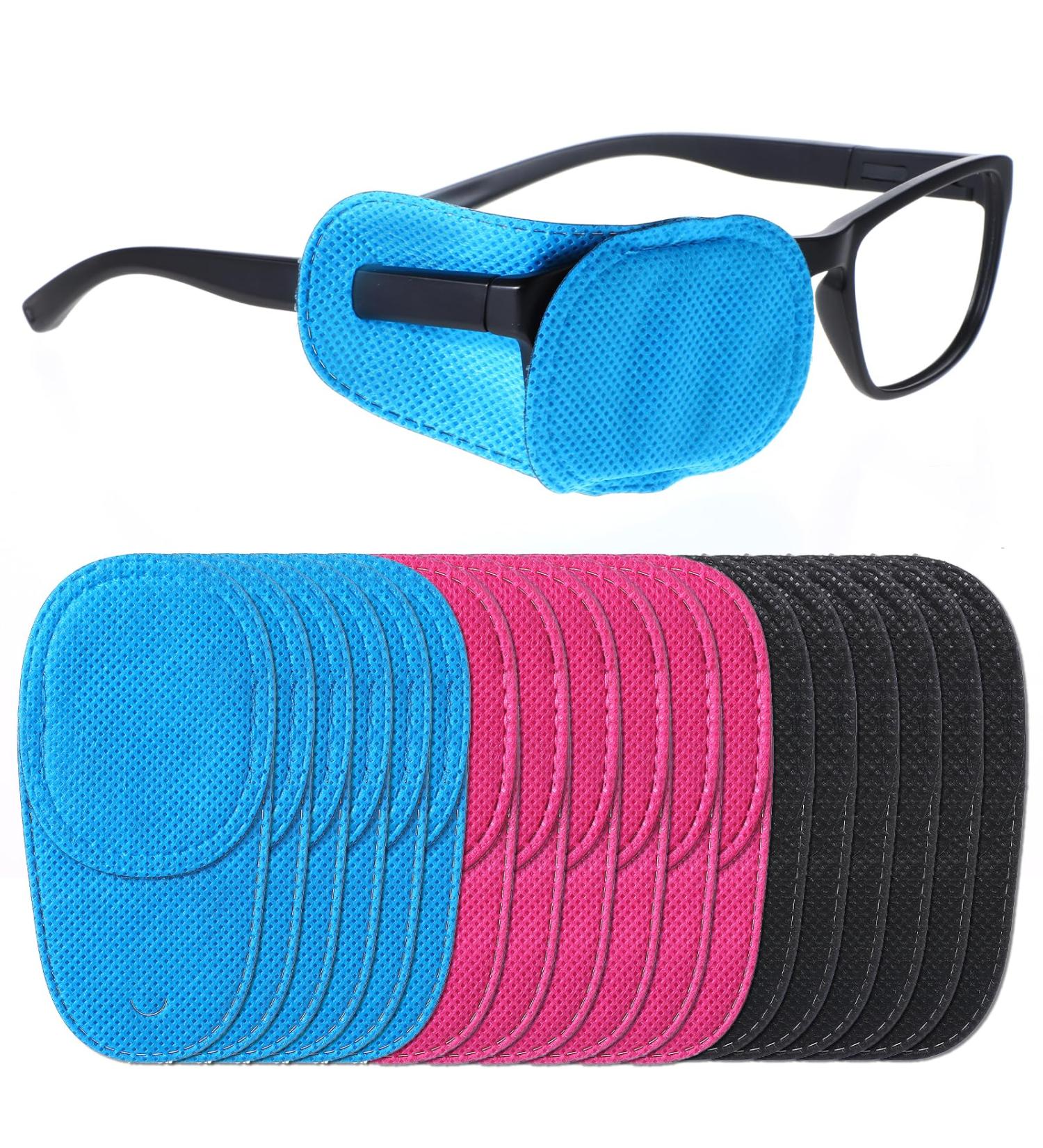 18 Pcs Reusable Eye Patches for Glasses - Adjustable Non-Woven Fabric Cover for Amblyopia & Strabismus | Improve Vision for Adults & Kids - Buy Online on GoSupps.com