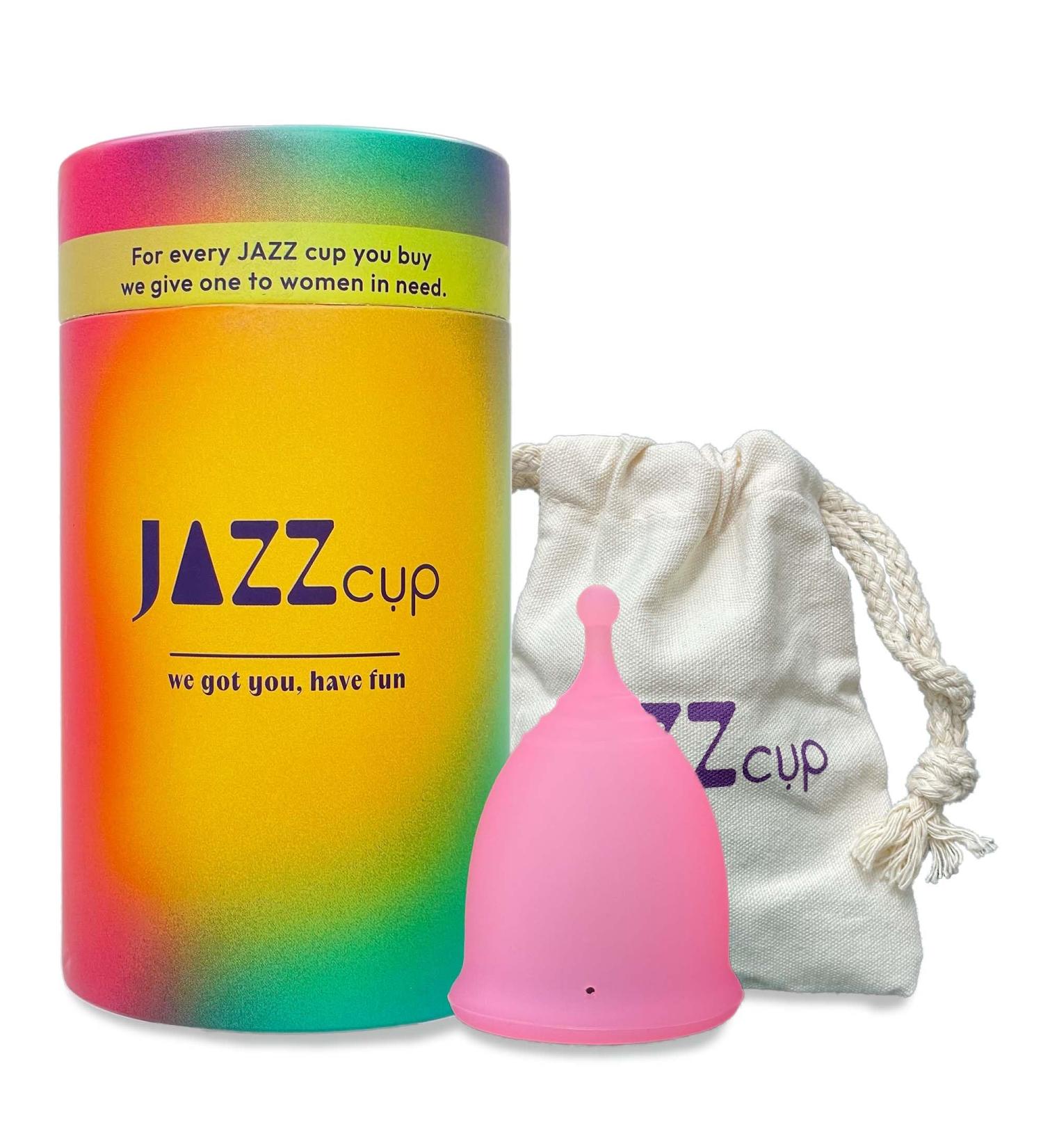 JAZZ Cup Soft Menstrual Cup - Reusable 12-Hour Protection Medical-Grade Silicone with Travel Pouch - Eco-Friendly Alternative to Tampons & Pads (Large - Buy Online on GoSupps.com