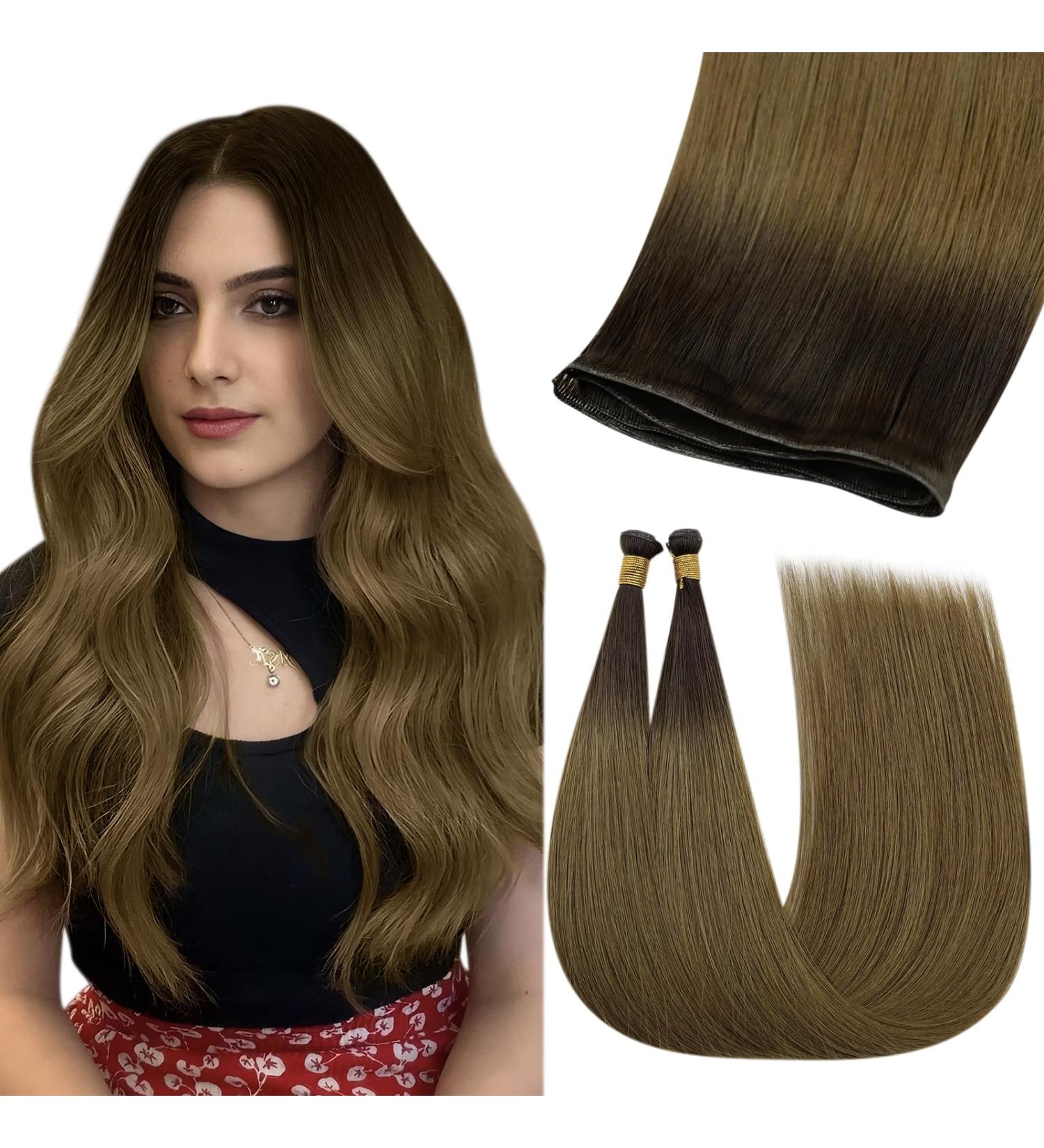 Youngsee Genius Weft Extensions - Real Hair Brown Ombre 45cm for Effortless Style | Virgin Remy Quality - Buy Online on GoSupps.com