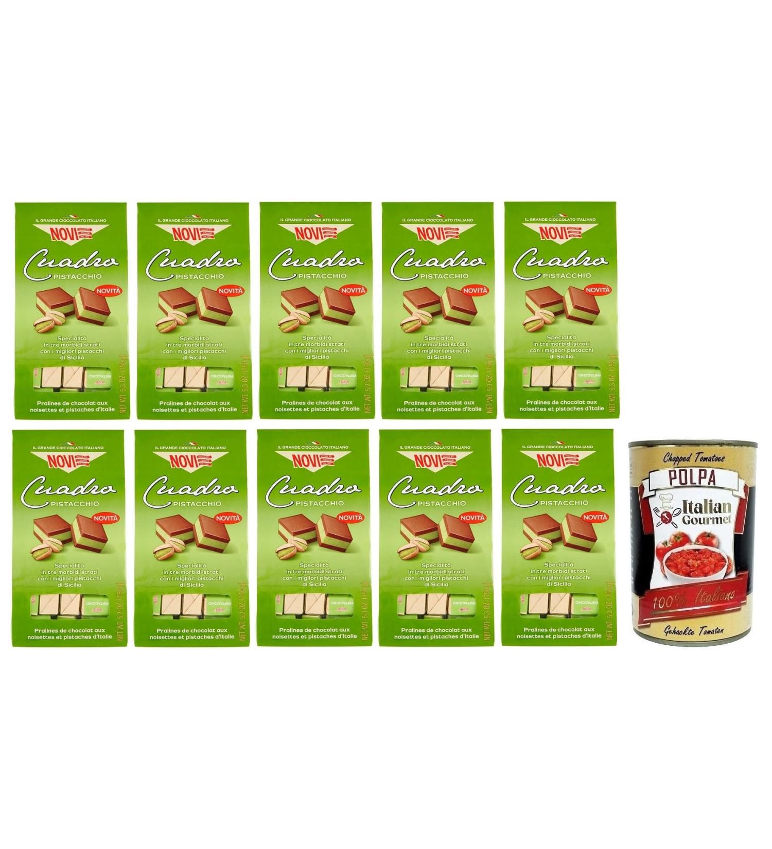 Italian Gourmet E.R. Novi Cuadro Pistachio Gianduja Chocolate Bags with Pistachio Cream 150 g + 400 g Box of Tomato Pulp - Buy Online on GoSupps.com