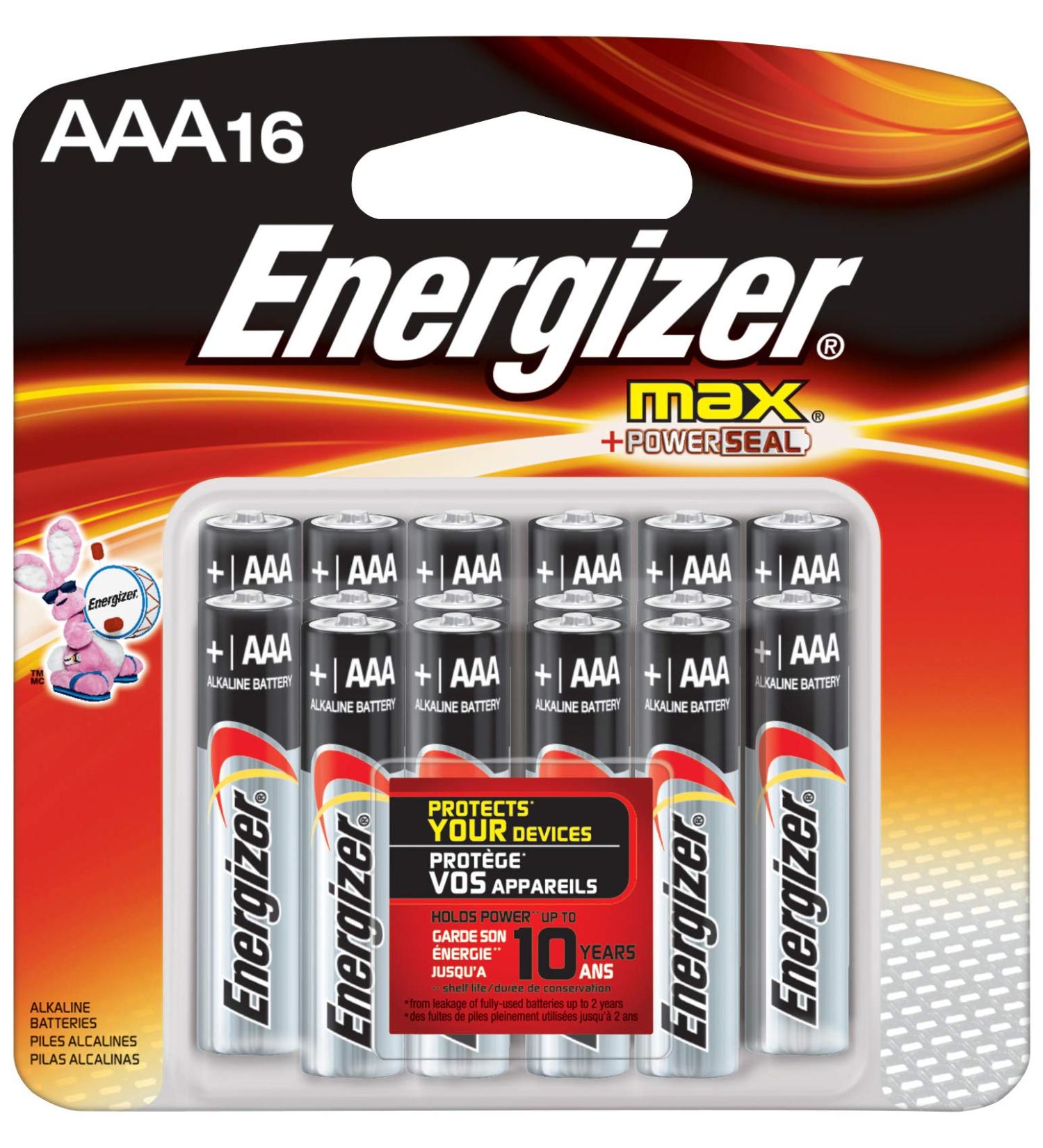 Energizer AAA Batteries Triple A Battery Max Alkaline (16 Count) 16 Count (Pack of 1)