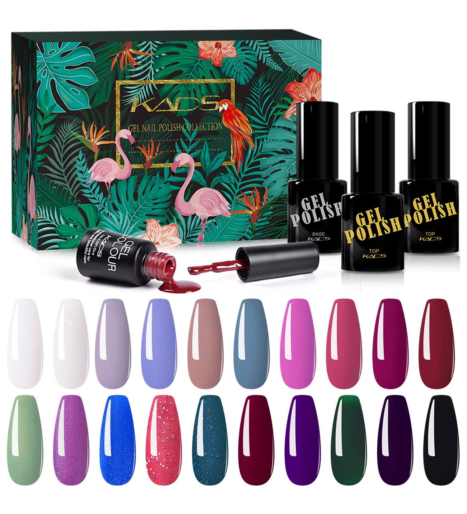 KADS 23-Part Gel Nail Polish Kit - LED Glitter Gel Set with Shine & Matte Finish | All Season Starter Kit for Stunning Nails - Buy Online on GoSupps.com