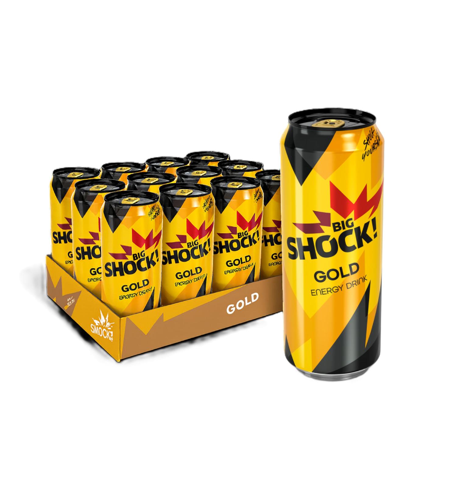 Big Shock sro BIG SHOCK Gold Energy Drink 12 x 500 ml blik - Buy Online on GoSupps.com