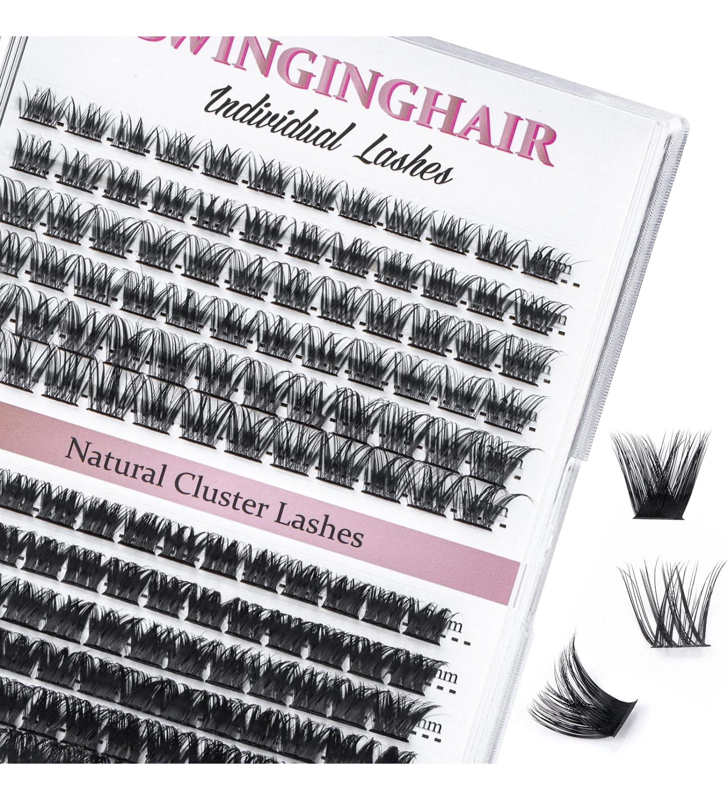 Lash Clusters 156 Pcs D Curl Individual Eyelash Extensions 9-14mm - Reusable Soft & Comfortable Wispy Lashes - DIY at Home - Buy Online on GoSupps.com