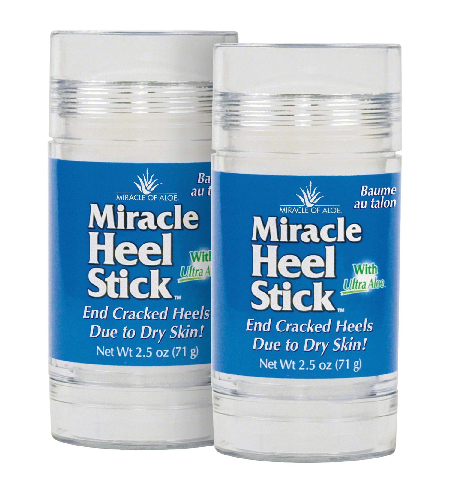 2-Pack Miracle Heel Stick with Pure UltraAloe Aloe Vera Gel - 2.5 oz Stick | Soothes and Repairs Dry, Cracked Heels - Buy Online on GoSupps.com