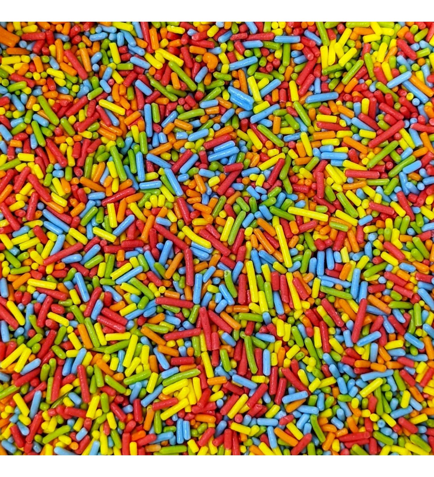 Mixed Sugar Strands Sprinkles - 100g of Bright Multi-Coloured Rainbow Mix of Cake Toppers or Cupcake Decorations Sprinkles Vermicelli