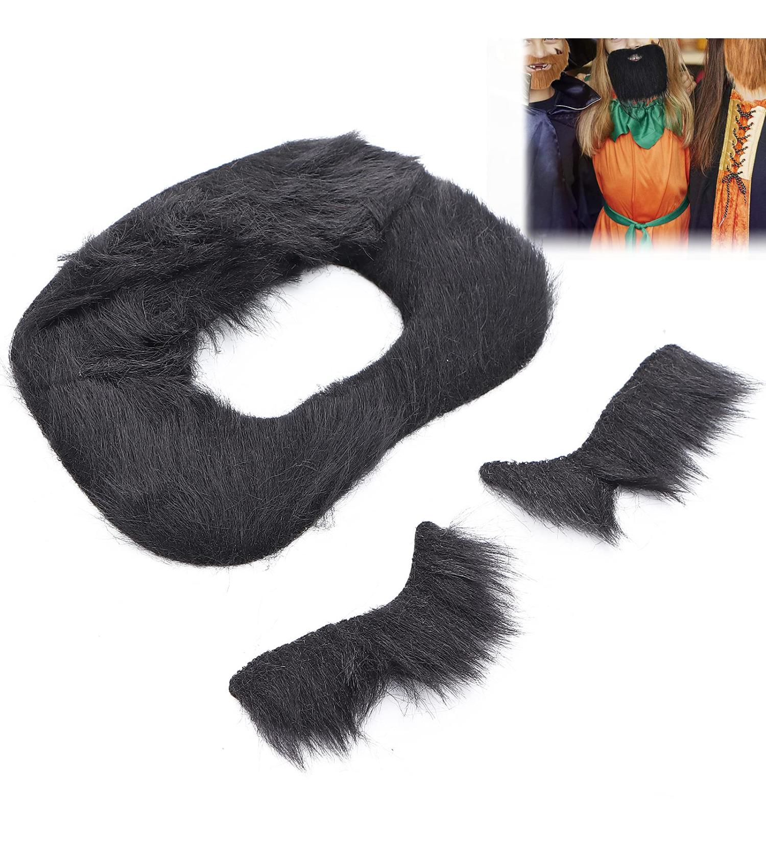 Fake Mustache and Fake Eyebrows Kit Self Adhesive Beard Eyebrow Stickers Fancy Costume Fake Beard for Masquerad Costume Party - Buy Online on GoSupps.com