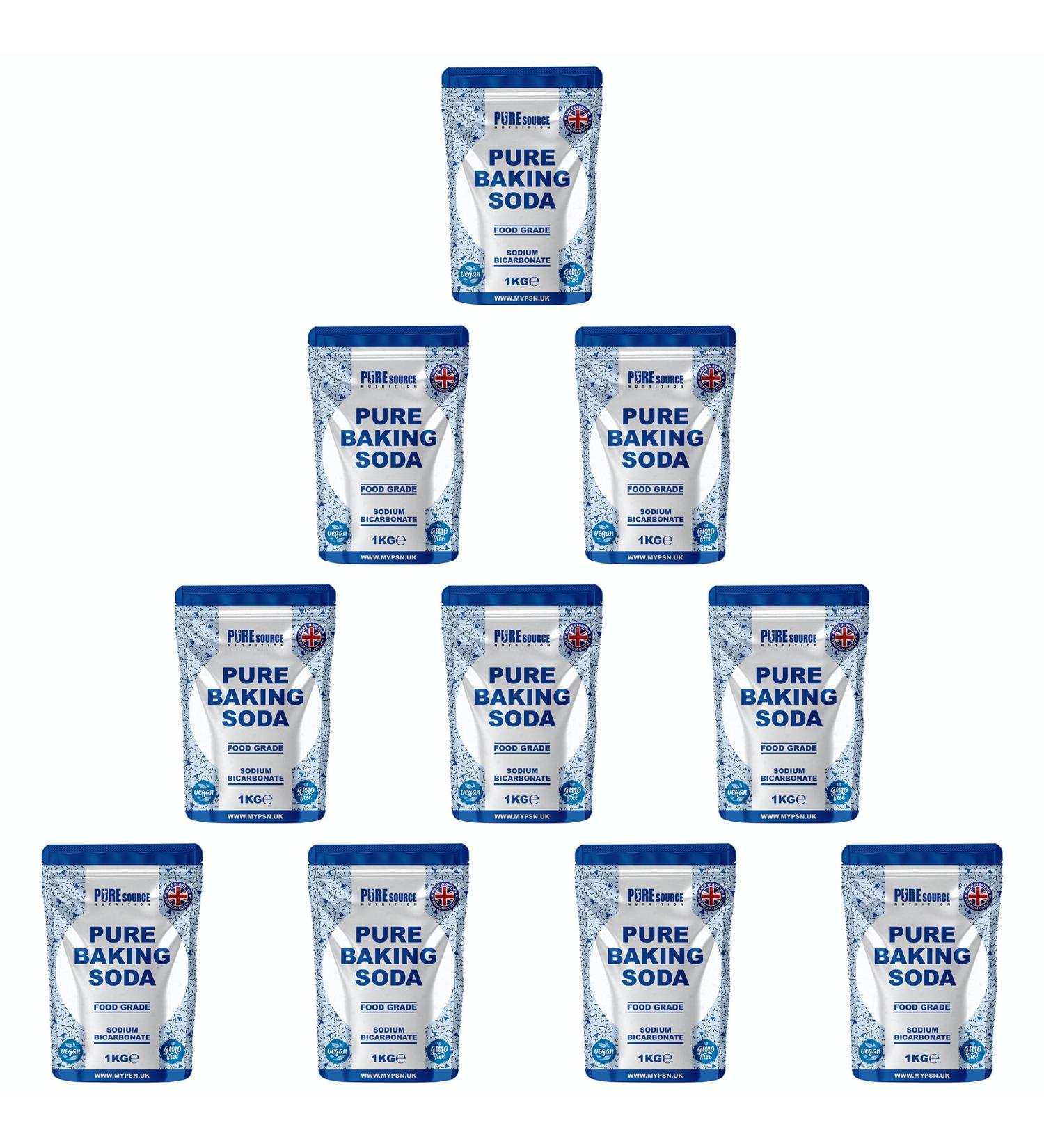 Pure Baking Soda 1KG x 10 10KG VEGAN 100% Sodium Bicarbonate of Soda Food Grade | Baking Soda for Cooking & Drinking & Cleaning | Aluminium Free | BPA Free | Raising Agent - Buy Online on GoSupps.com