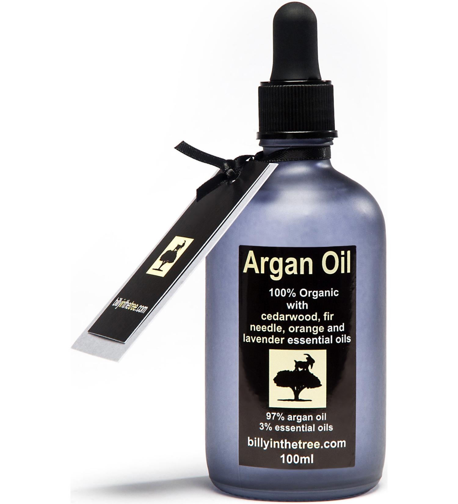 Pure Argan Oil with Cedarwood Fir Needle Orange and Lavender Essential Oils.100% Organic. 100ml. for Face Body Hair. - Buy Online on GoSupps.com