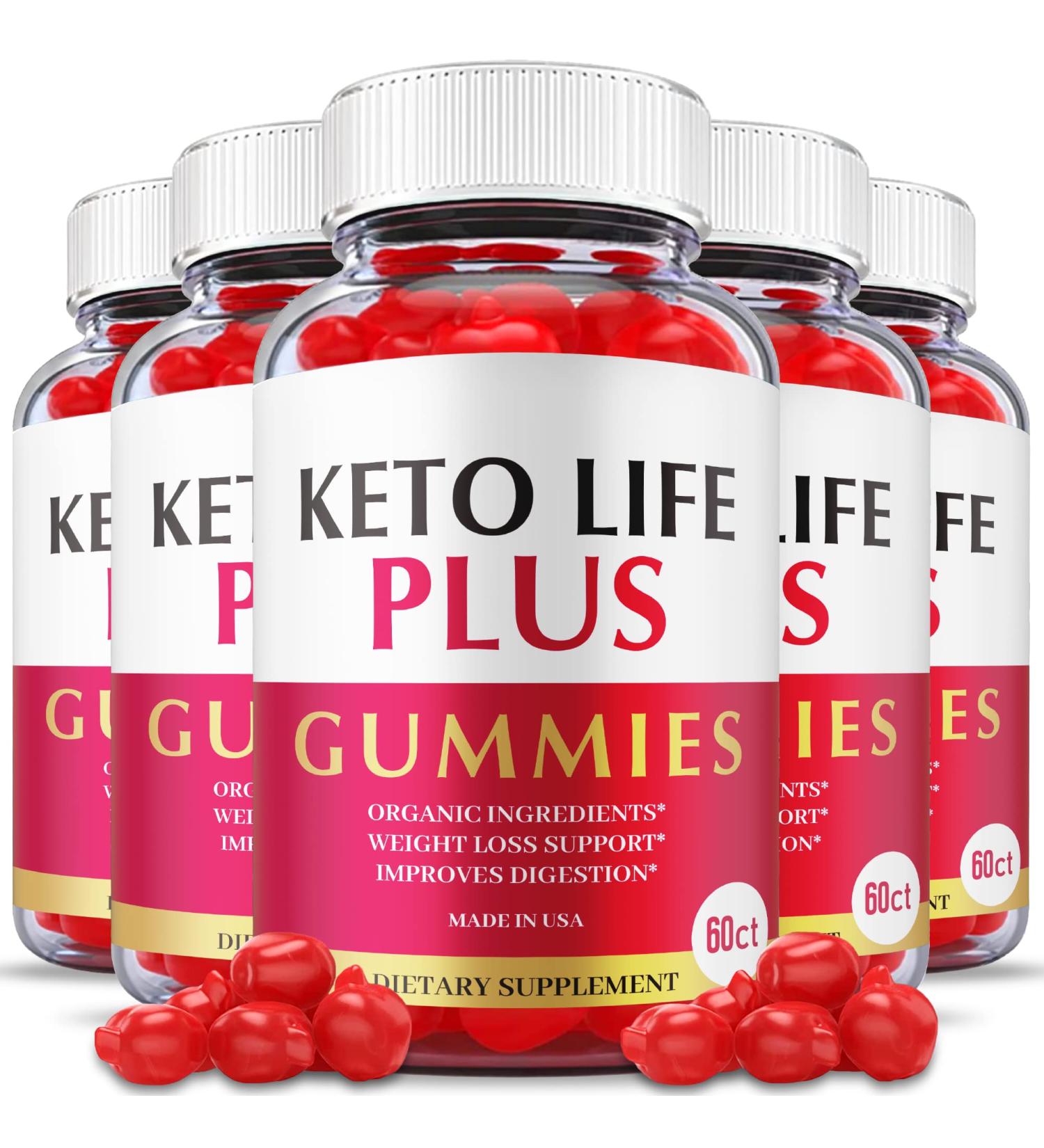 (5 Pack) Keto Life Plus Gummies - Official Formula Vegan - Keto Life Plus ACV Gummies with Apple Cider Vinegar Weight Shark Loss Tank Great Taste Vitamin B12 B6 Beet Root Juice (300 Gummies) - Buy Online on GoSupps.com