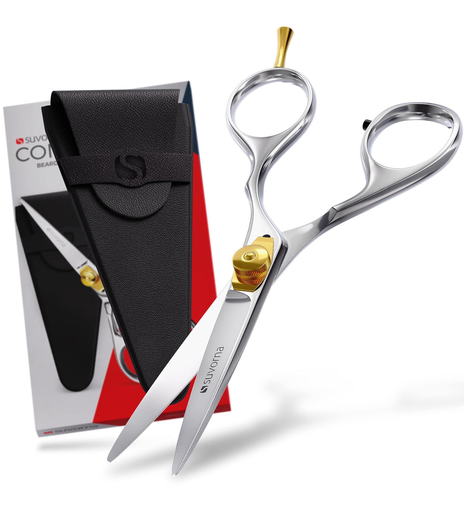 Suvorna Condor 5 Beard and Mustache Scissors - Professional Grooming and Barber Hair Cutting Tool - Buy Online on GoSupps.com