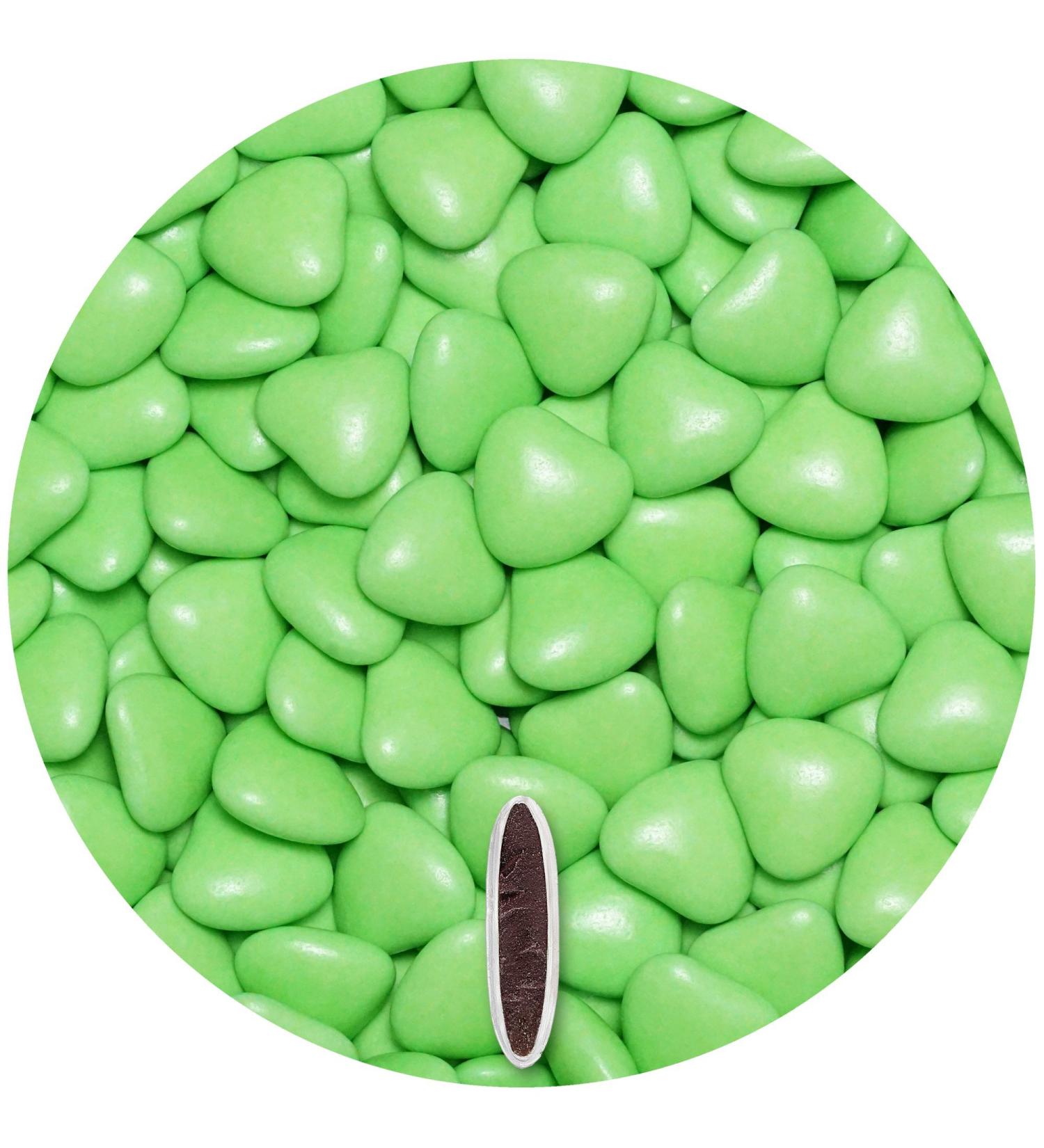 One-in Light Green Chocolate Heart 500g - 245pcs Wedding & Baptism Candy | International Shipping Available - Buy Online on GoSupps.com