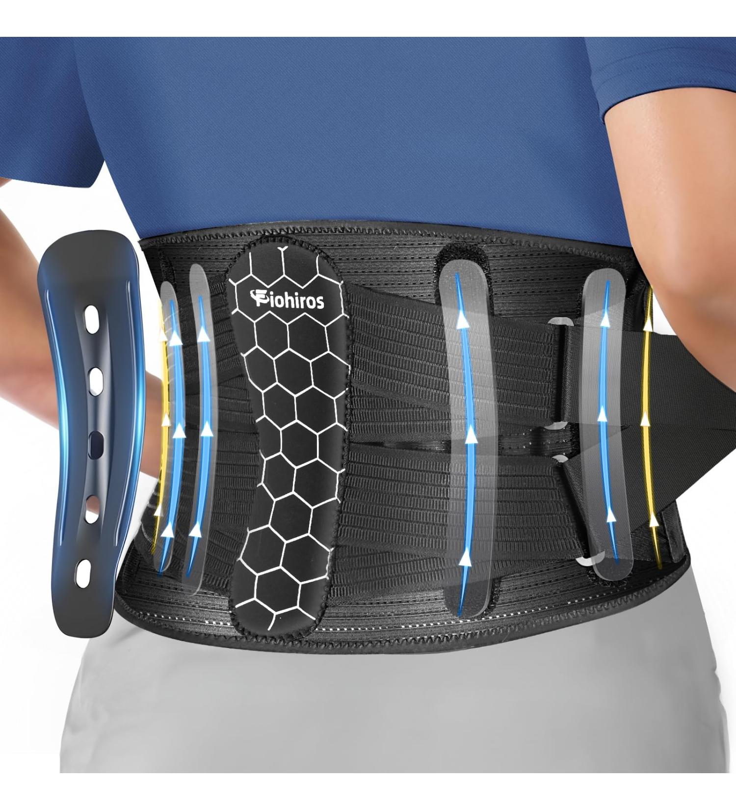 Fiohiros Back Support Belt for Lower Pain Relief Back Brace with Lumbar Pad for Men & Women Adjustable Support Belt for Sciatica Herniated Disc Scoliosis Heavy Lifting (27" to 31") Medium Upgrade/Black - Buy Online on GoSupps.com