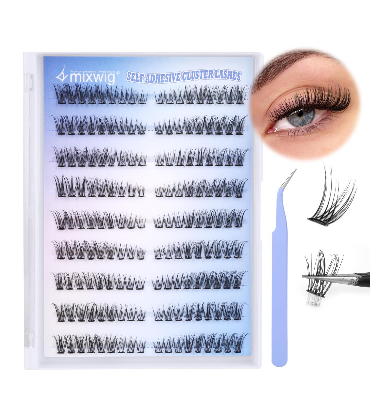 Self Adhesive Lash Clusters | Natural C Curl Eyelash Clusters | No Glue Reusable | Pre Glued Extensions with Tweezers | Shop Internationally - Buy Online on GoSupps.com