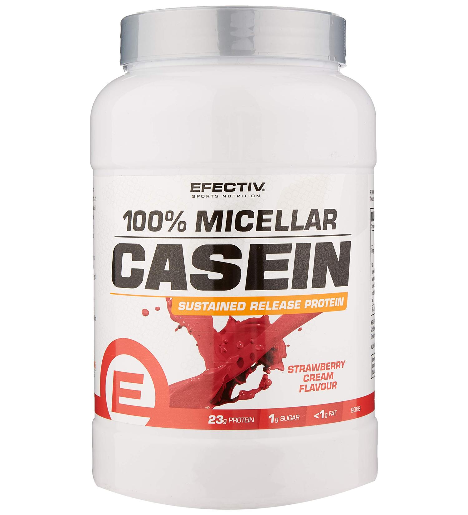 Efectiv Nutrition 100% Micellar Casein - 908g (Strawberry) Strawberry 908 g - Buy Online on GoSupps.com