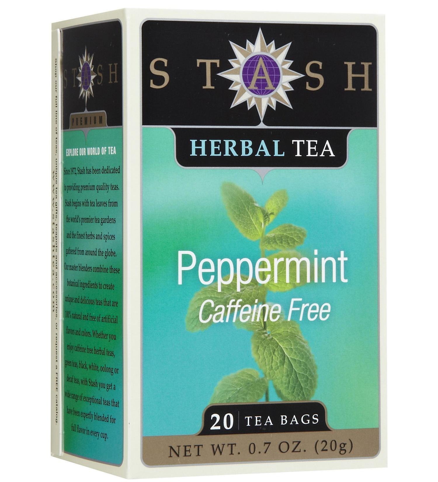 Stash Tea Company Premium Peppermint Herbal Tea Caffeine Free 20 Tea Bags