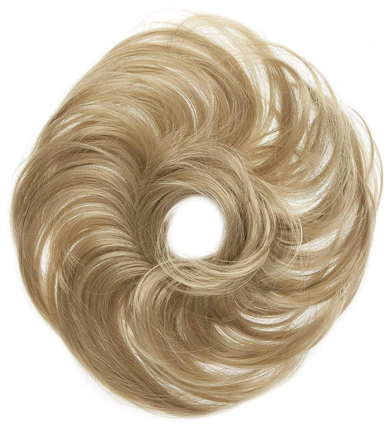 CAISHA by PRETTYSHOP Synthetic Fiber Hairpiece Scrunchie Scrunchy Updo Slightly Wavy Dark Blonde G19B dark blonde #24A G19B