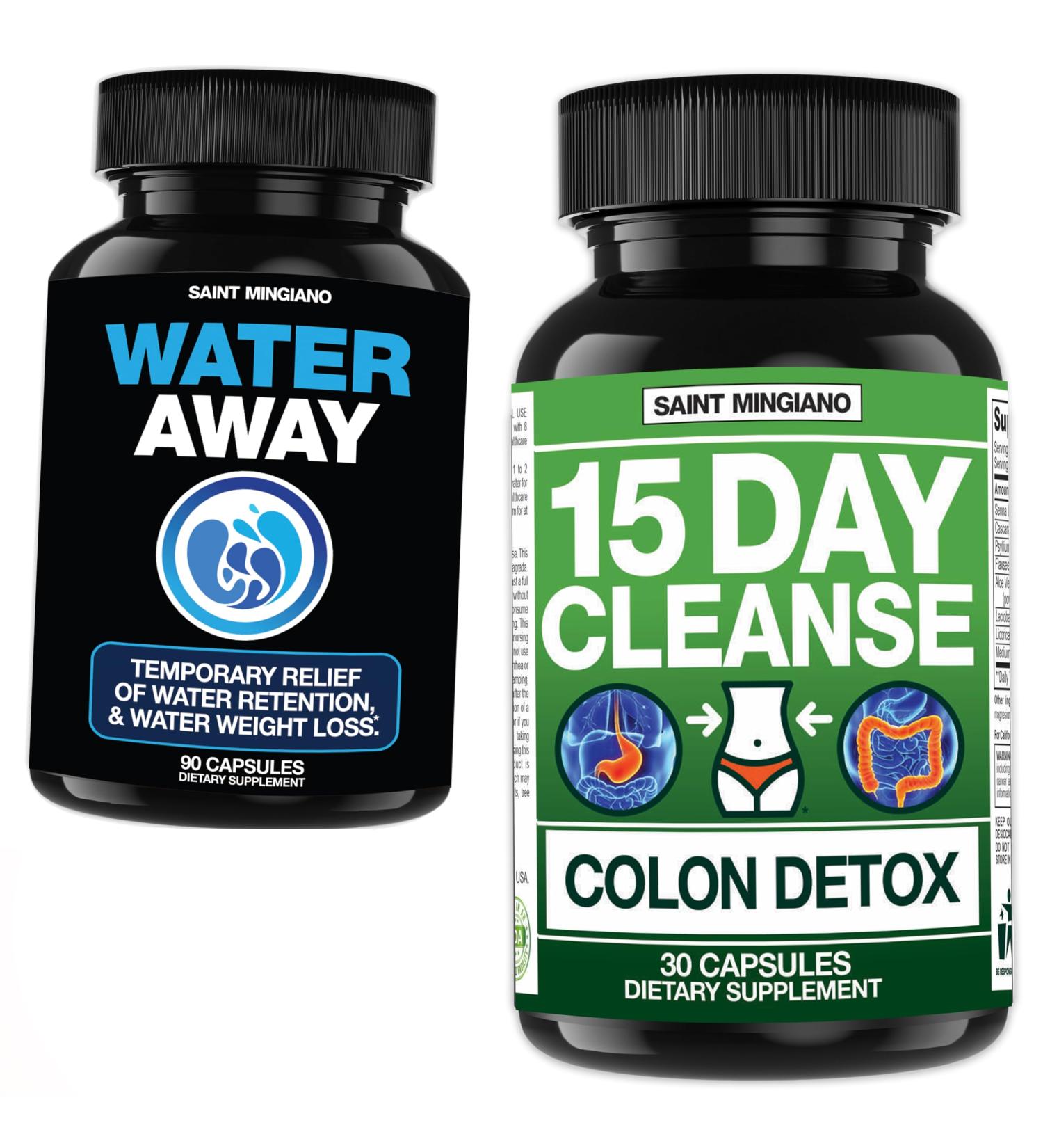 Saint Mingiano 15 Day Cleanse | Colon Detox - with - Water Away - Diuretic Water Pills - Buy Online on GoSupps.com