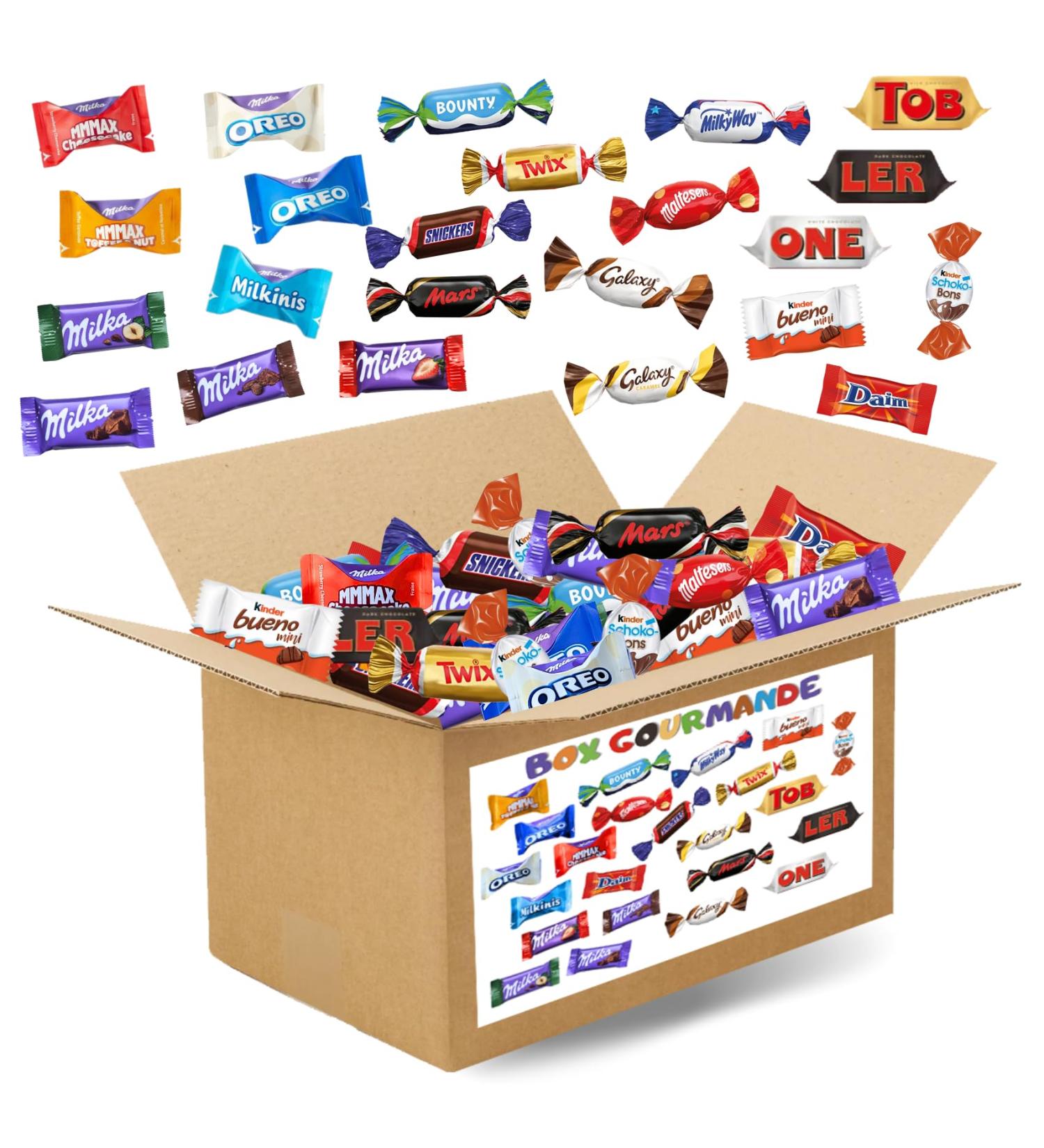 GOURMET BOX | 1.55 kg assortment of Mini-Chocolates individually wrapped | Celebrations Kinder Milka Sweden Toblerone | Nearly 200 Chocolate Sweets to share - Buy Online on GoSupps.com