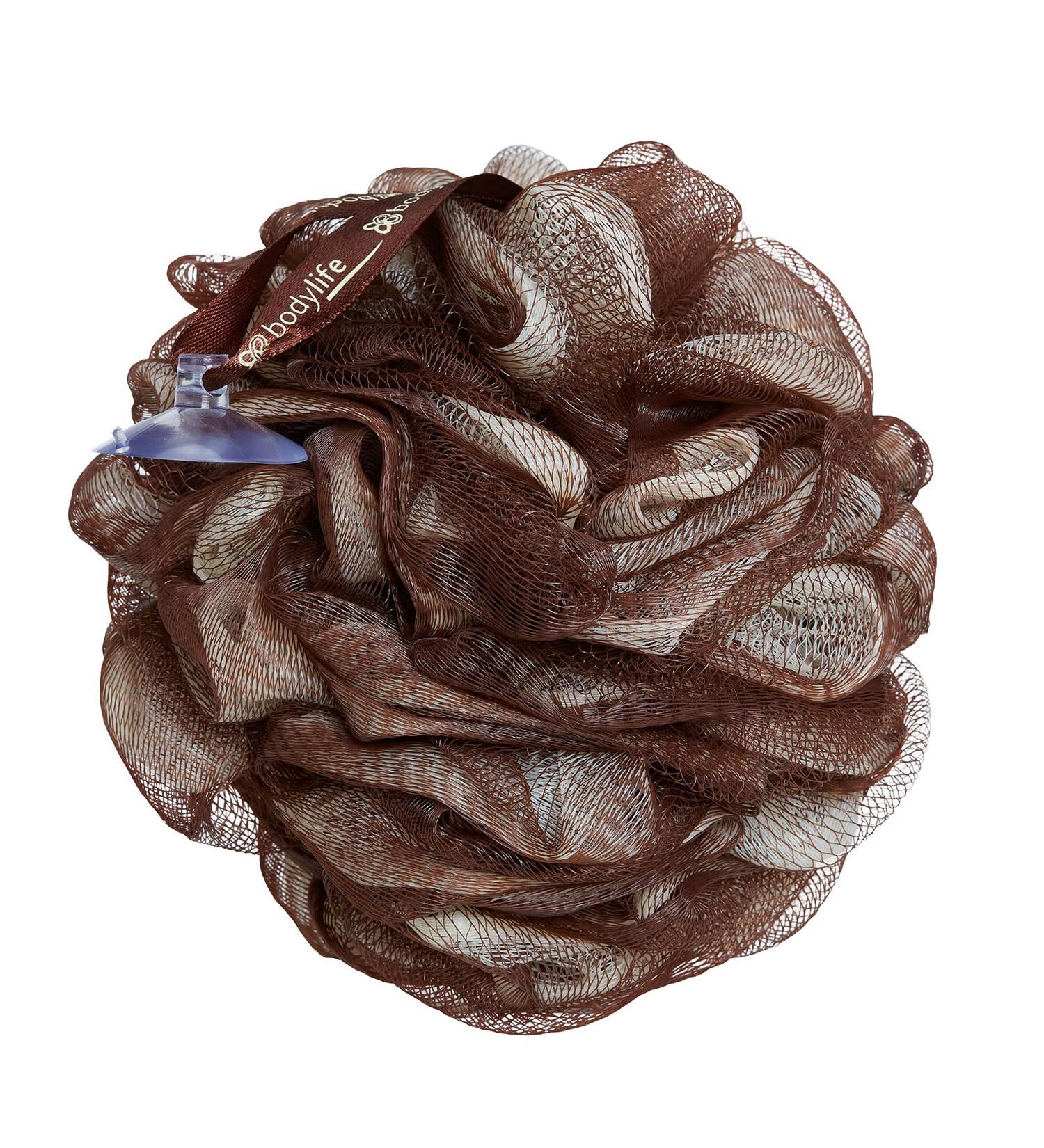 Bodylife Large Exfoliating Bath & Shower Body Puff/Scrunchie/Buffer Chocolate 95g