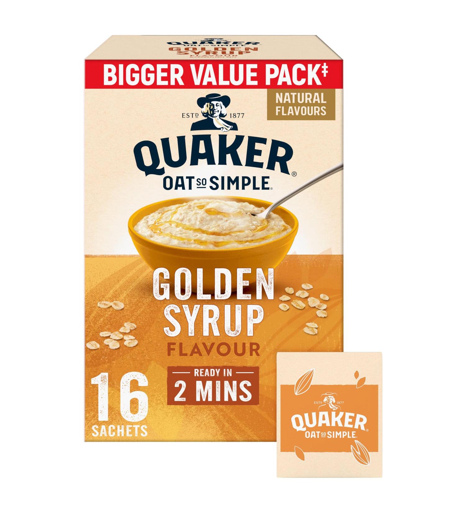 Quaker Quaker Oat So Simple Porridge Bags in Golden Syrup 16 x 36g