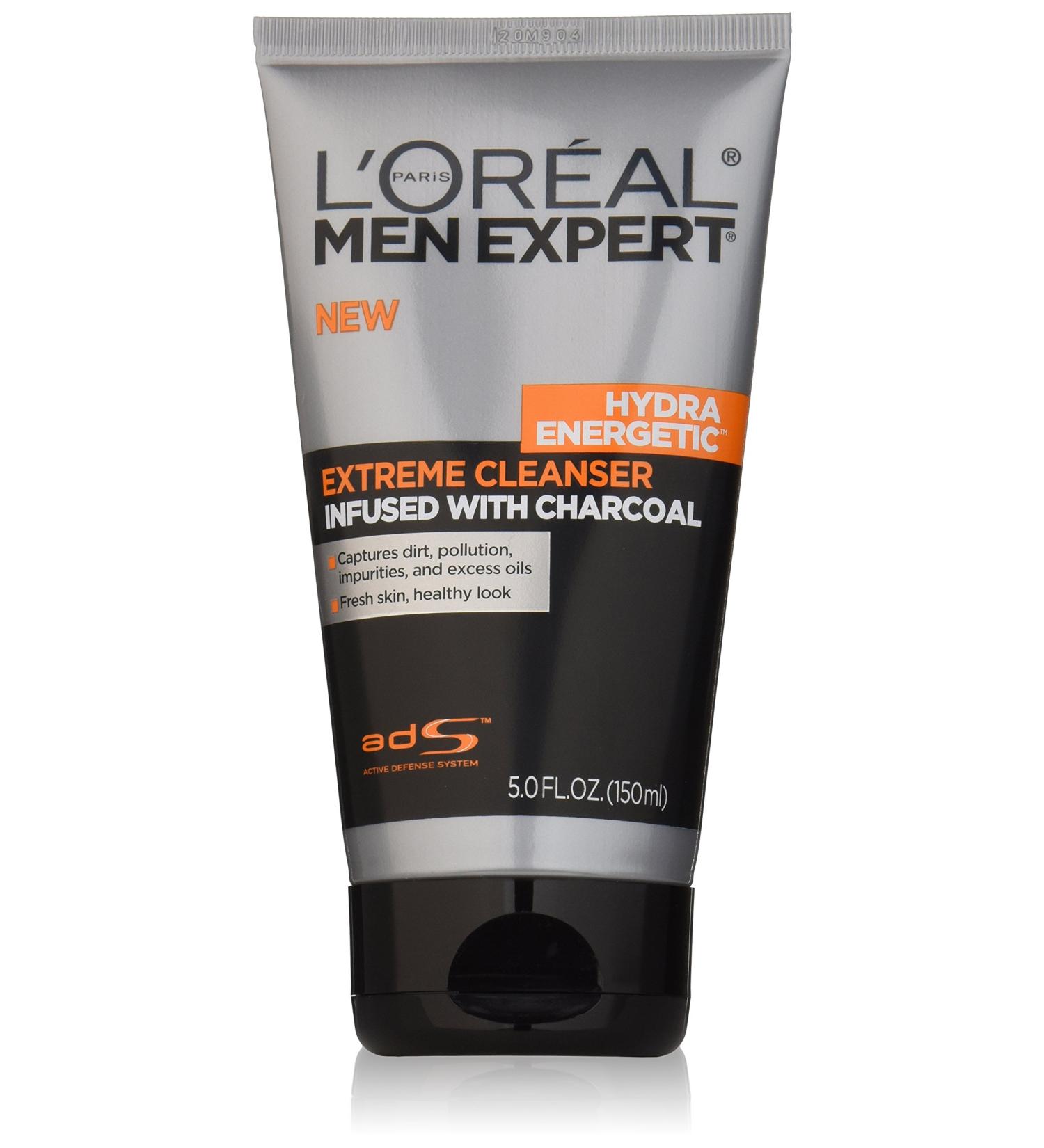L'Or al Paris Men's Expert Hydra Energetic Charcoal Cream Cleanser - Refreshing Face Wash for Men 5 fl. oz | International Shipping Available - Buy Online on GoSupps.com