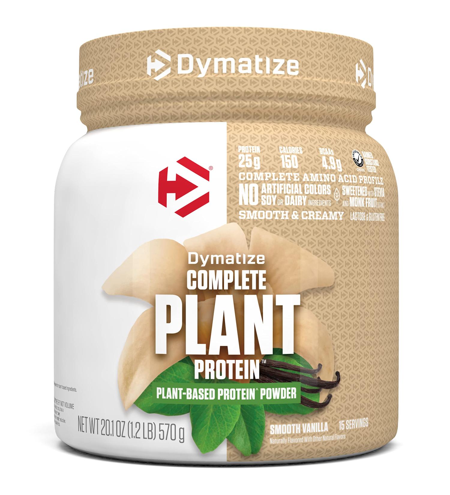 Dymatize Vegan Plant Protein Smooth Vanilla - 25g Protein, 4.8g BCAAs, Complete Amino Acid Profile - 15 Servings - Buy Online on GoSupps.com