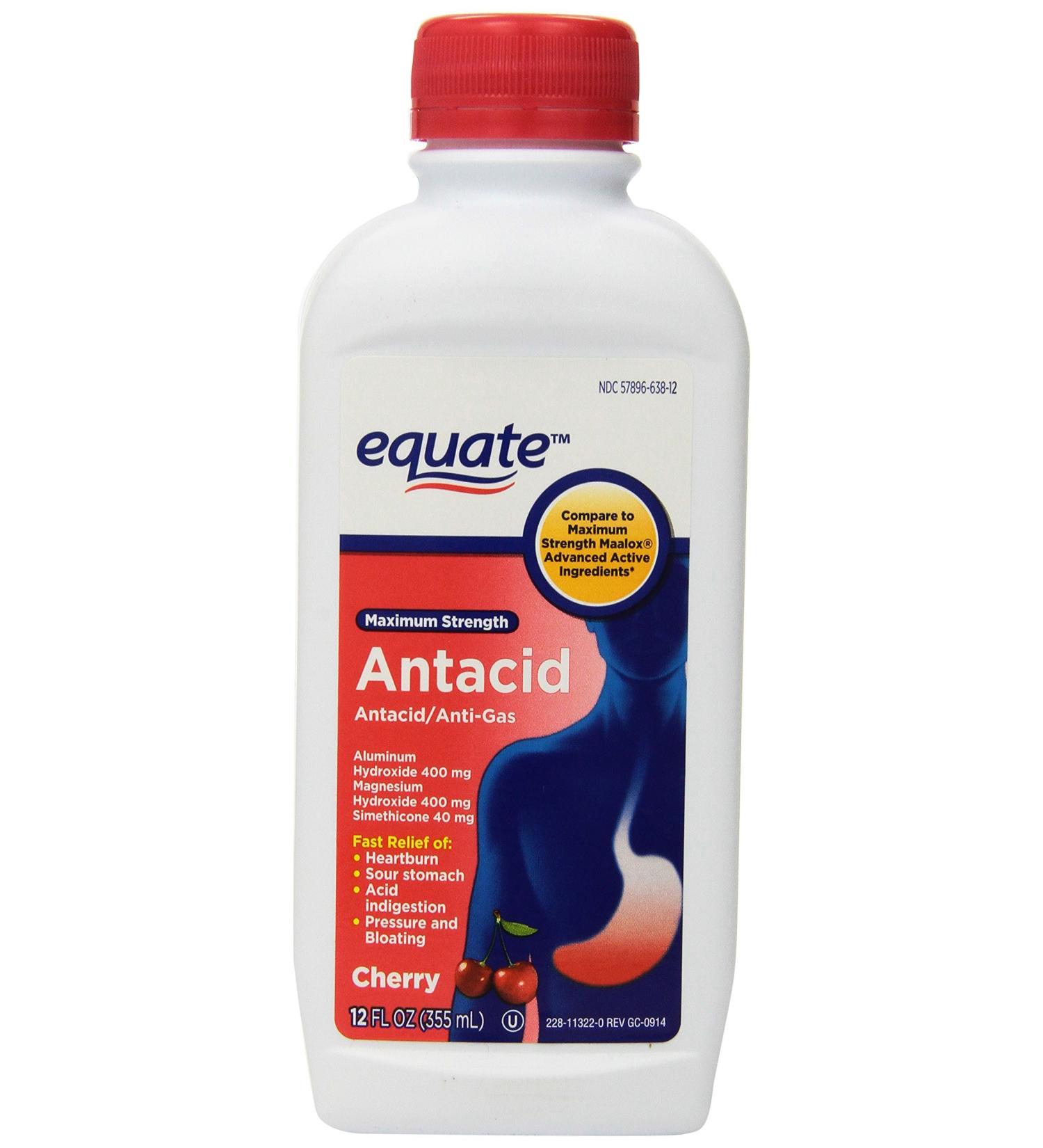 Equate Maximum Strength Antacid Cherry Liquid 12 fl. oz.