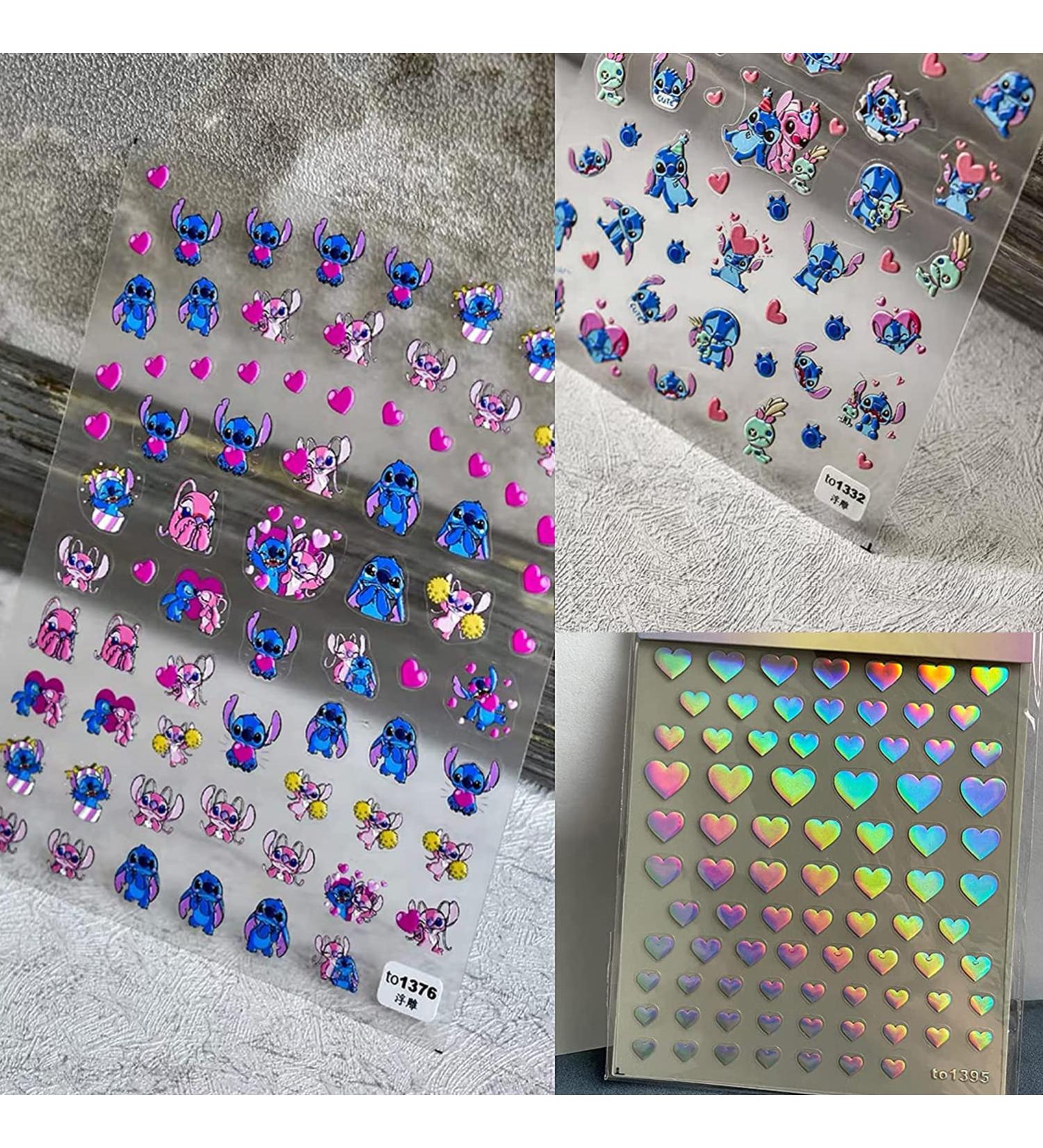 Embossed 5D Cartoon Nail Art Stickers - 3 Sheets | DIY Cute Anime Design Decoration for Girls, Women, Kids | Self-Adhesive Kawaii Manicure Gift - Buy Online on GoSupps.com