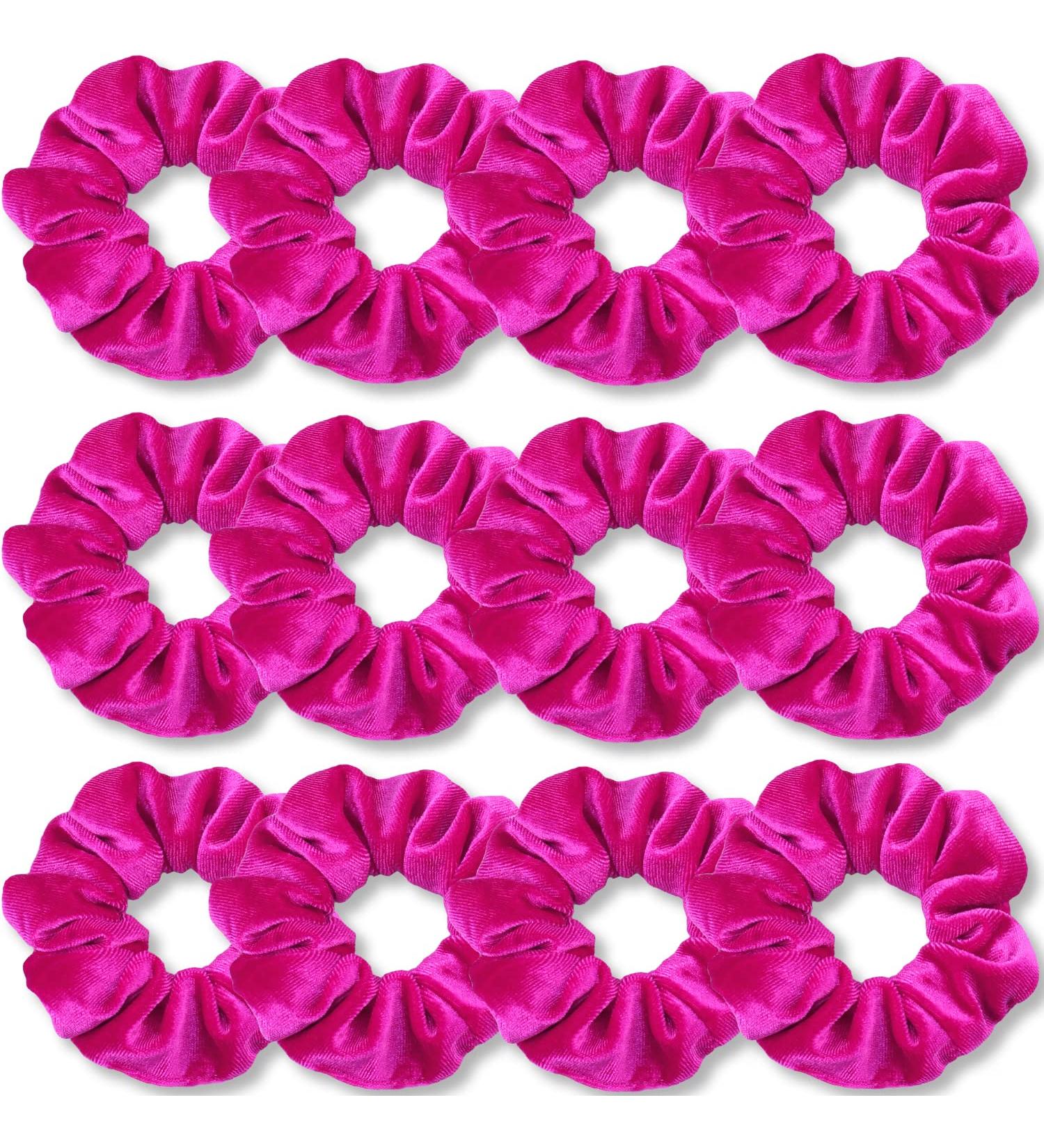Ivarys Hot Pink Hair Ties - Premium Soft Elastic Ligaments for Women & Girls | 12-Pack Monochrome Hair Accessories - Buy Online on GoSupps.com