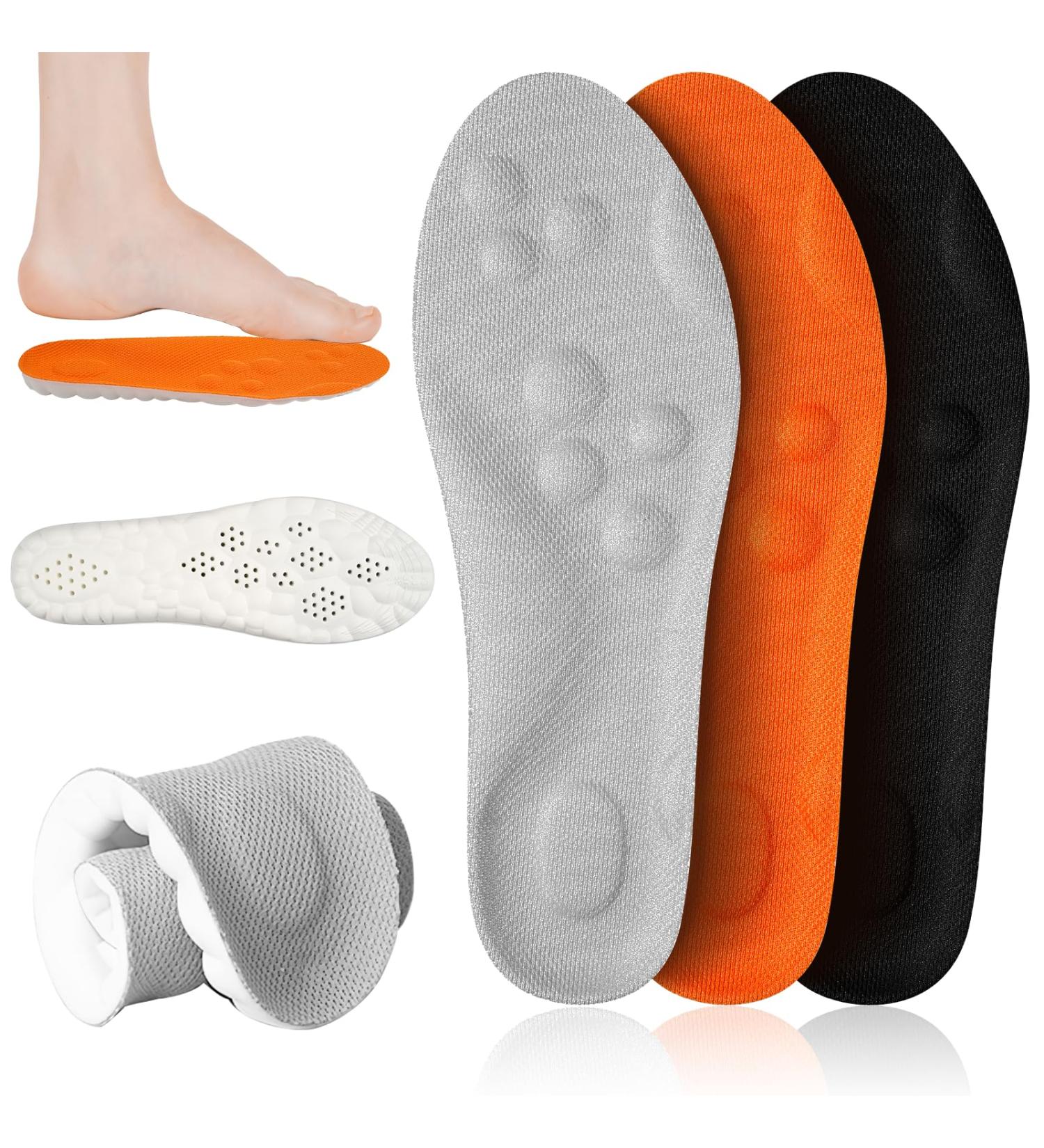 3 Pairs Orthopedic Insoles for Men & Women - Arch Support Shoe Inserts for Flat Feet & Plantar Fasciitis - Soft Breathable Design for Sports & Work - Size 43-44 - Buy Online on GoSupps.com