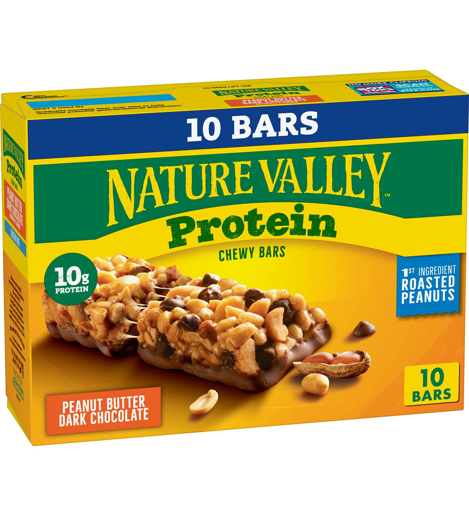 Nature Valley Chewy Granola Bars Protein Peanut Butter Dark Chocolate 14.2 oz - 10 ct Pack (Pack of 1) - Buy Online on GoSupps.com