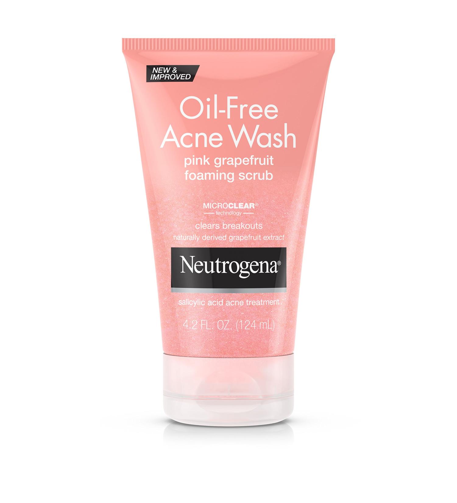 Neutrogena Oil-Free Acne Wash Pink Grapefruit Foaming Scrub 4.2 Fl Oz - Gentle Exfoliating Cleanser - Buy Online on GoSupps.com