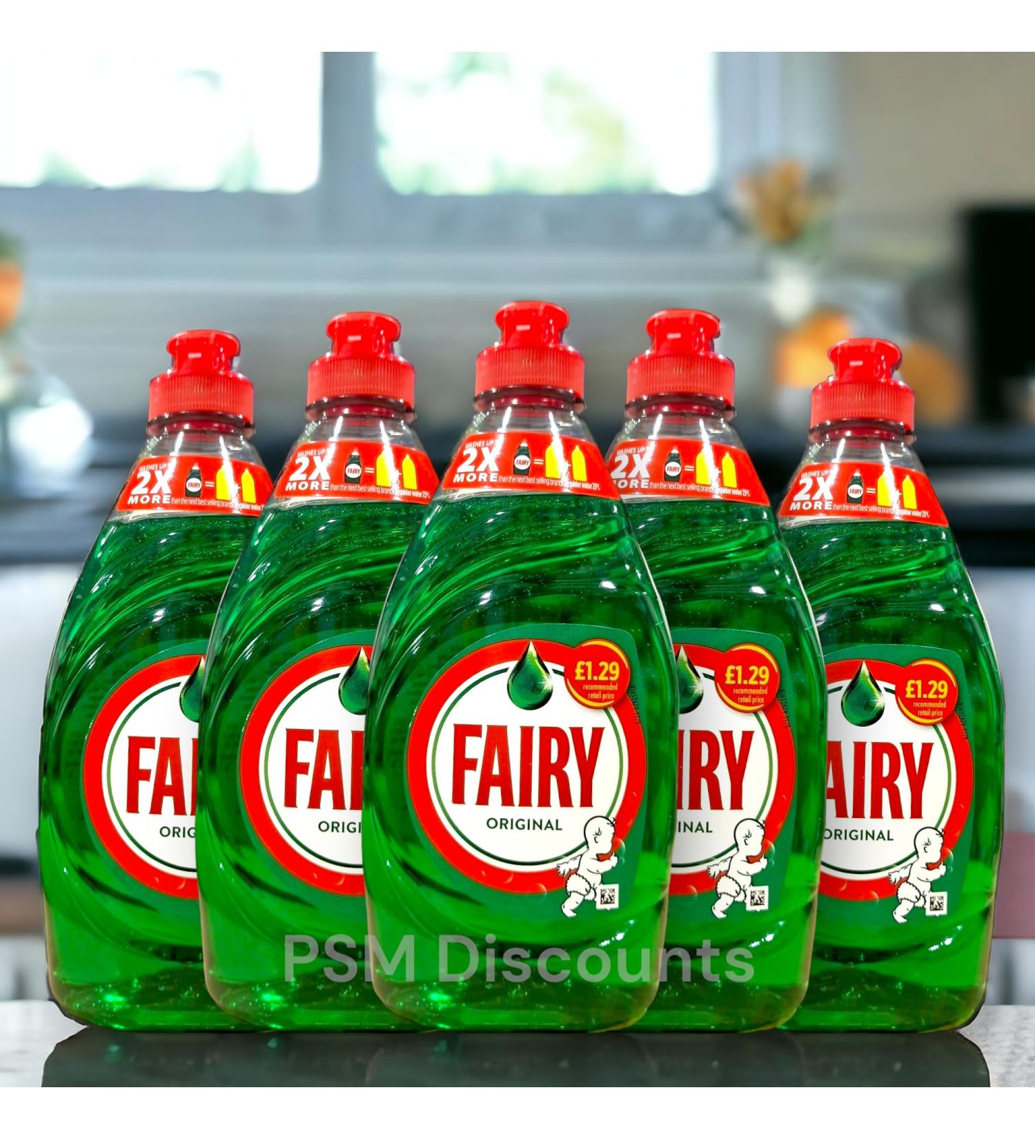 Fairy Original Washing Up Liquid Green with LiftAction - 5 x 320ml bottles - Buy Online on GoSupps.com