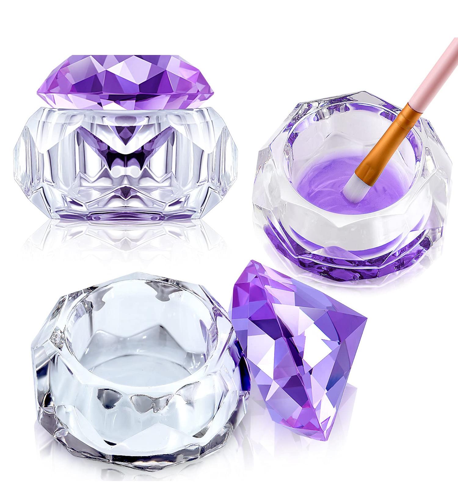 2-Piece Crystal Glass Dappen Dish Set for Acrylic Nails - Nail Manicure Care Tools - Buy Online on GoSupps.com