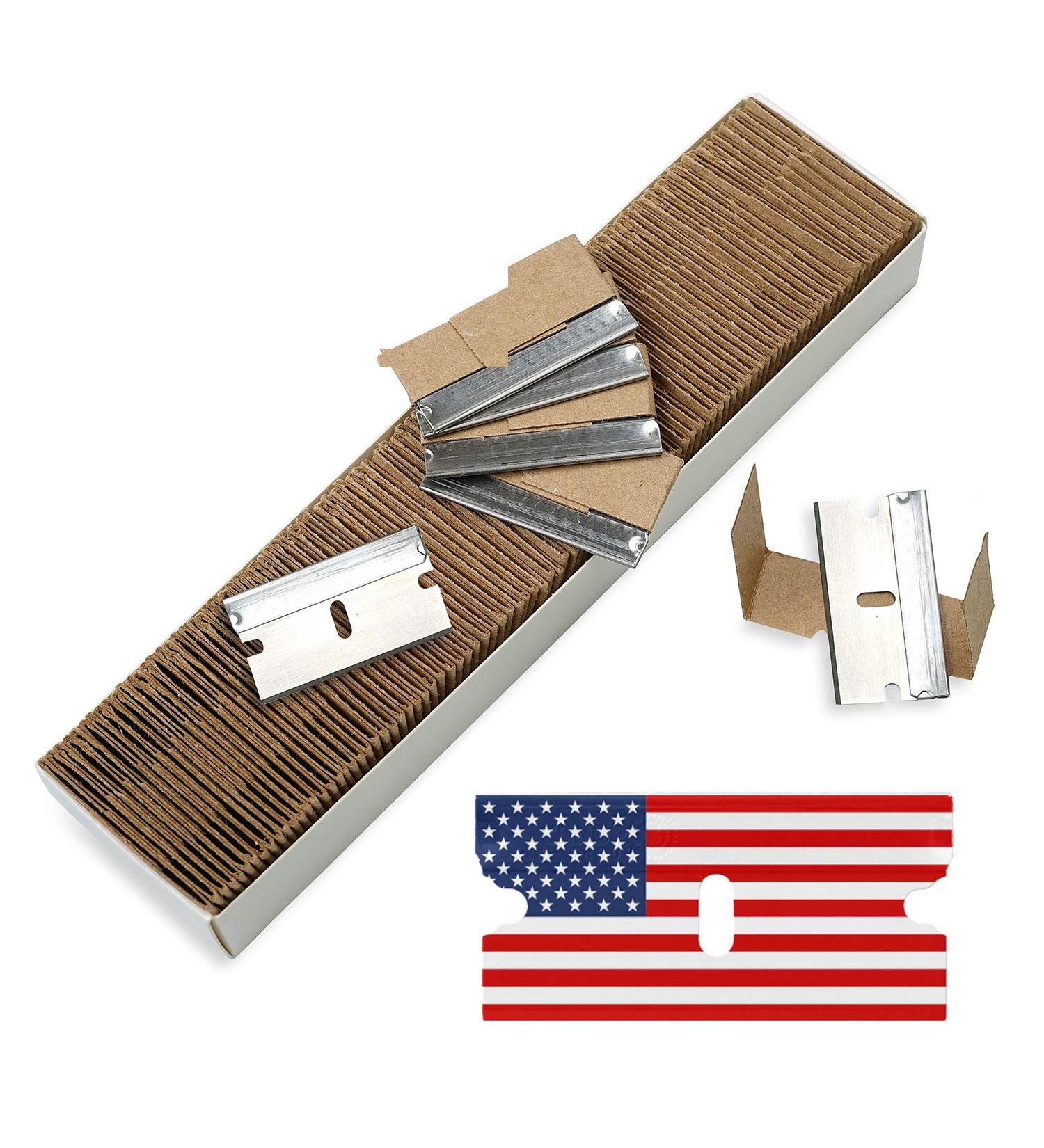 CANOPUS Single Edge Industrial Razor Blades - Made in USA - Heavy Duty Straight Edge Razors - Box & Carton Cutter Replacement Blades - Glass & Paint Scraper Razor Blades - 100 Count - Buy Online on GoSupps.com