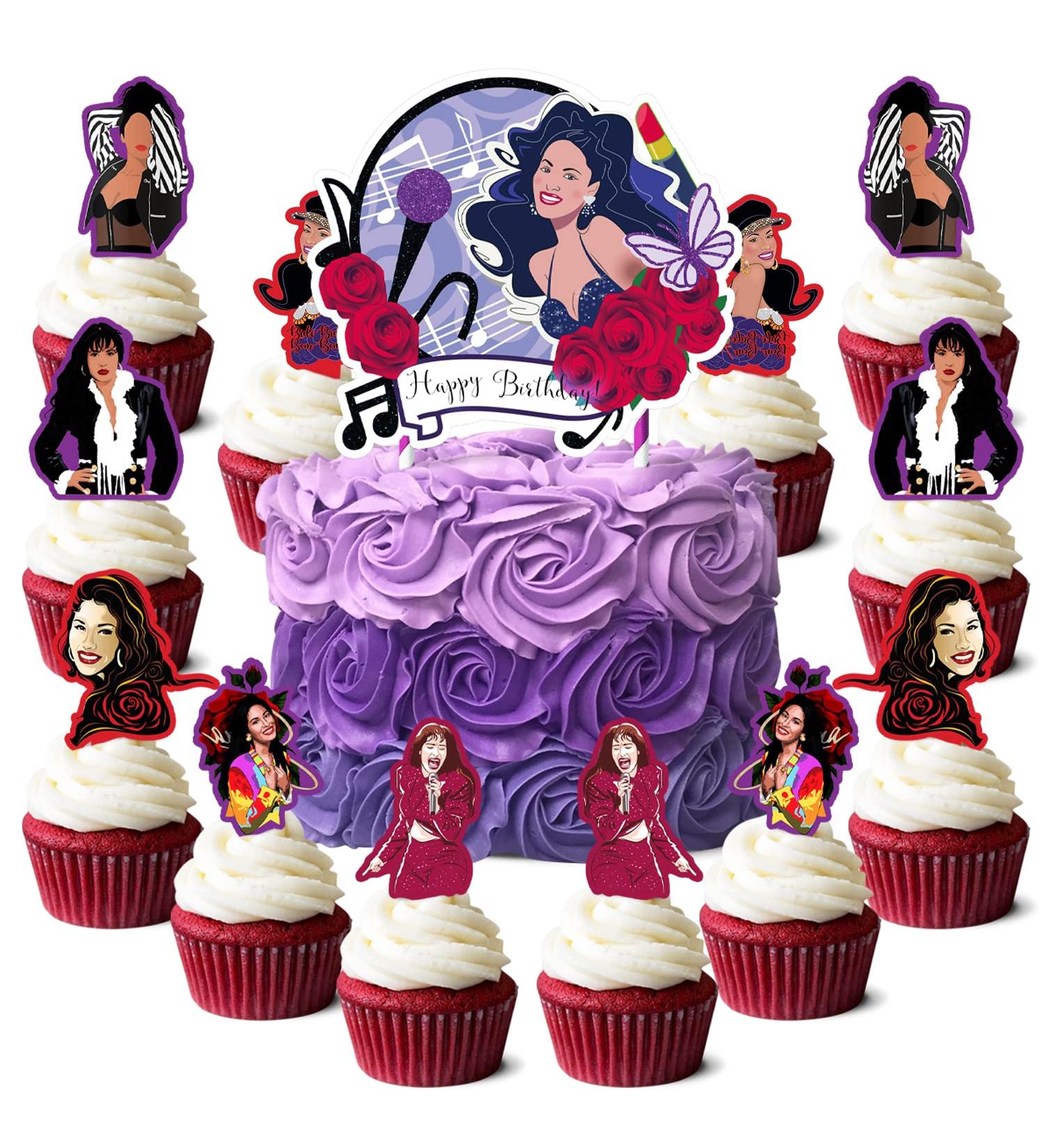 Selena Cake Topper Cupcake toppers Birthday Party Supplies for Girls - Buy Online on GoSupps.com