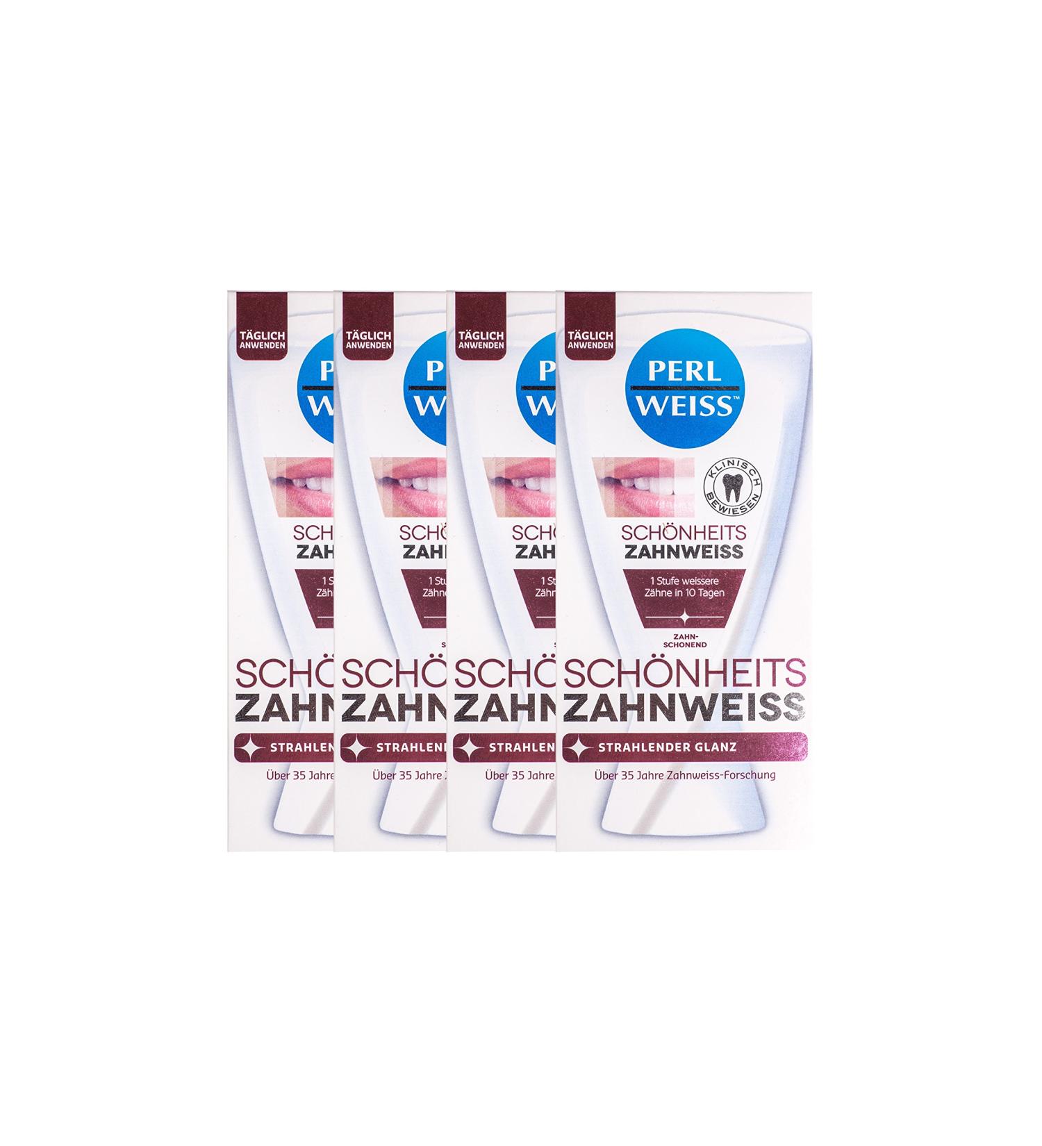 4x Perlweiss Beauty Tooth Whitening 50ml visibly whiter teeth toothpaste toothpaste white teeth