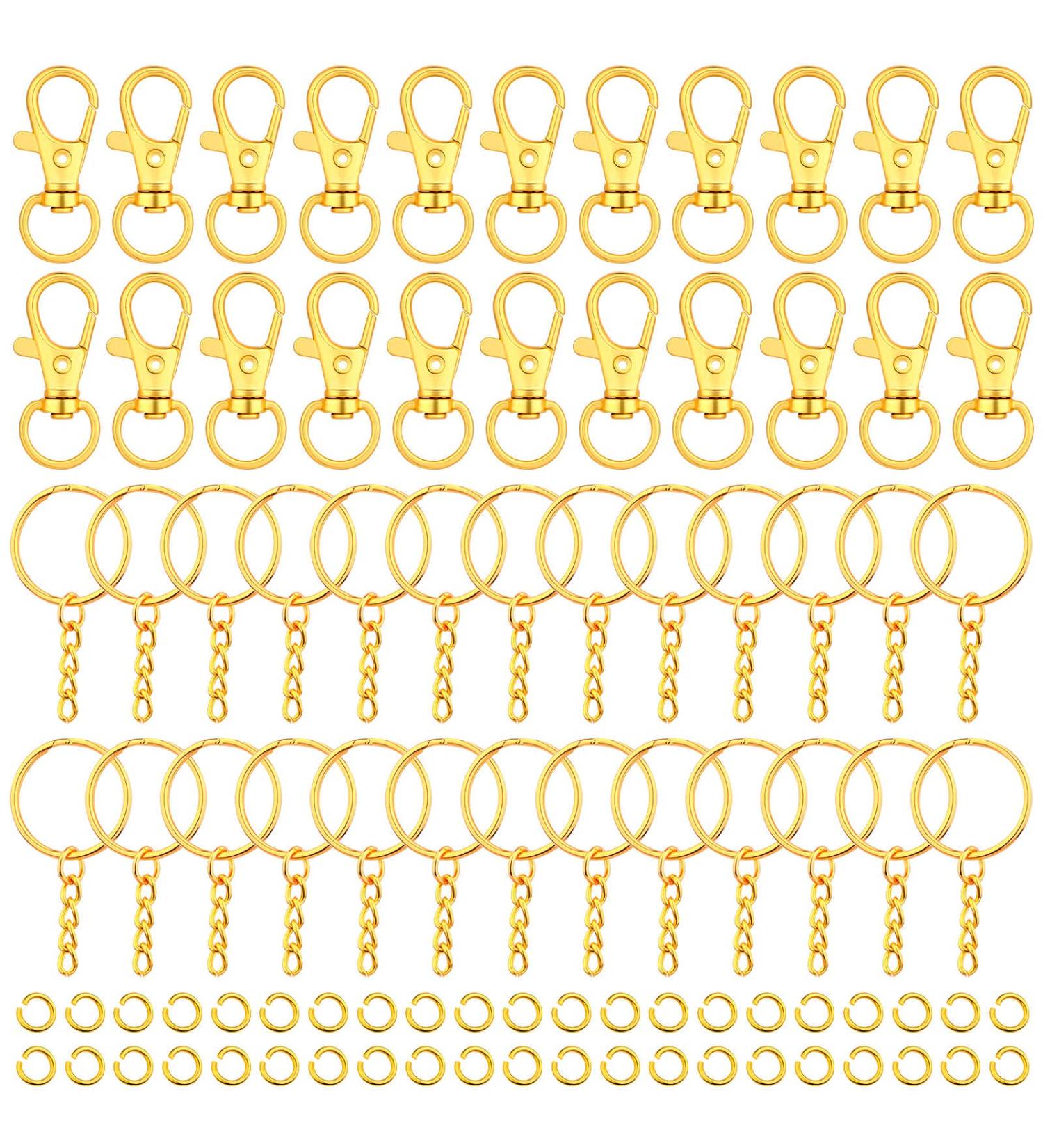 Selizo 120pcs Gold Keychain Hardware Set for Crafts - 60 Key Chain Hooks & 60 Rings for Keychains - Ideal for Acrylic Blanks and Resin Craft Projects - Buy Online on GoSupps.com