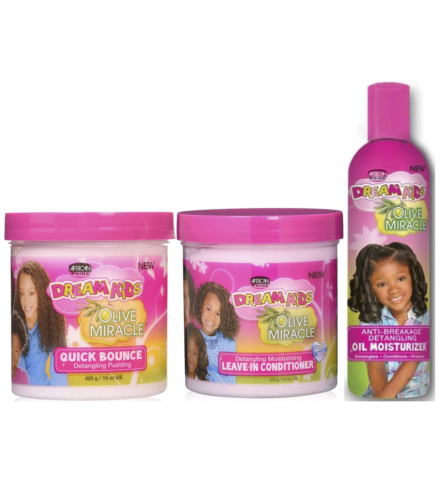 African Pride Dream Kids Olive Miracle Pudding d m lant rebond rapide revitalisant sans rin age et hydratant l'huile anti-casse - 708 millilitres - 3 unit s - Buy Online on GoSupps.com