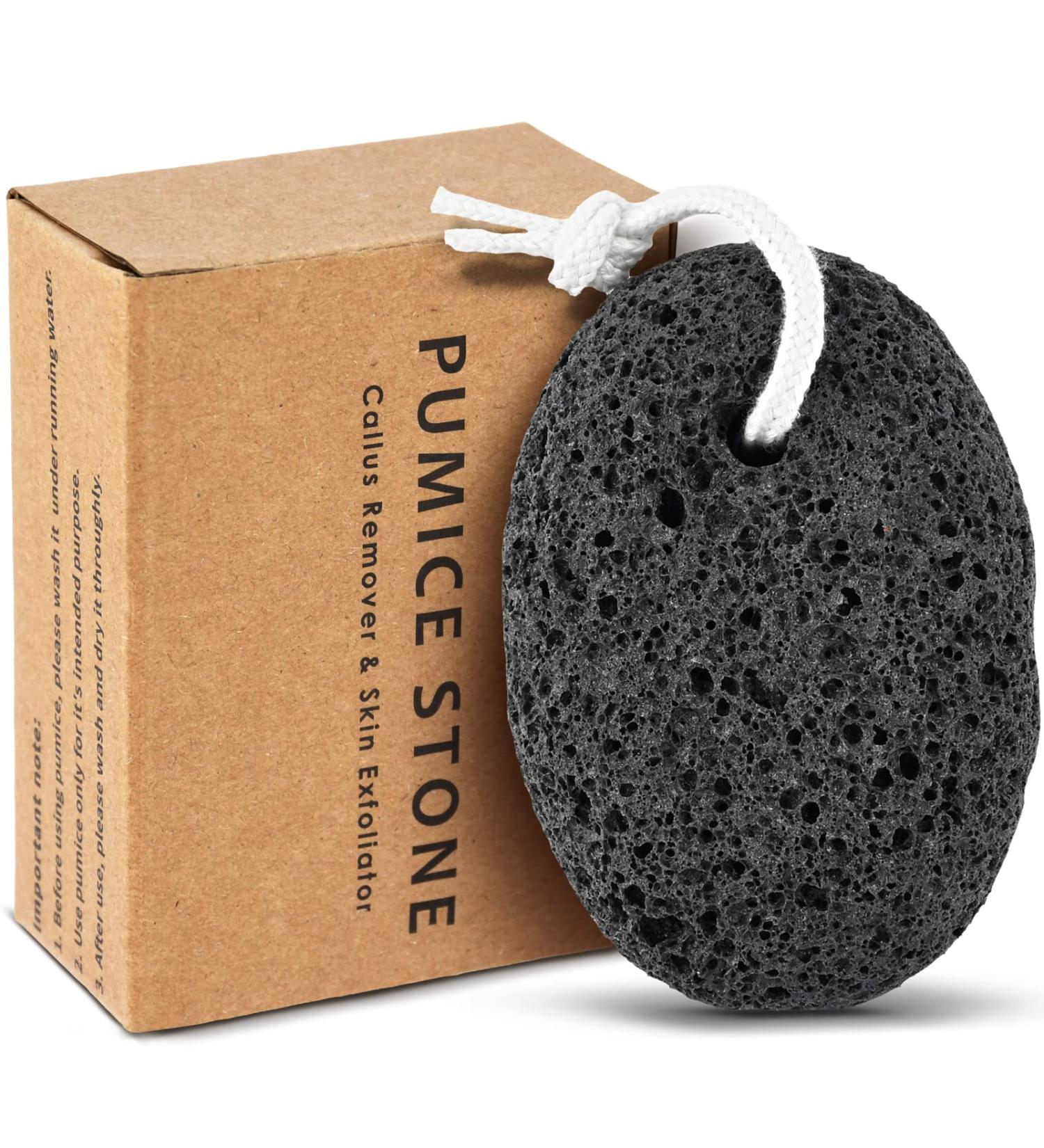 Natural Pumice Stone Foot Scrubber - Callus Remover & Exfoliator Tool for Feet and Hands - Pedicure Foot File Hard Skin Remover - 1Pcs Black - Buy Online on GoSupps.com