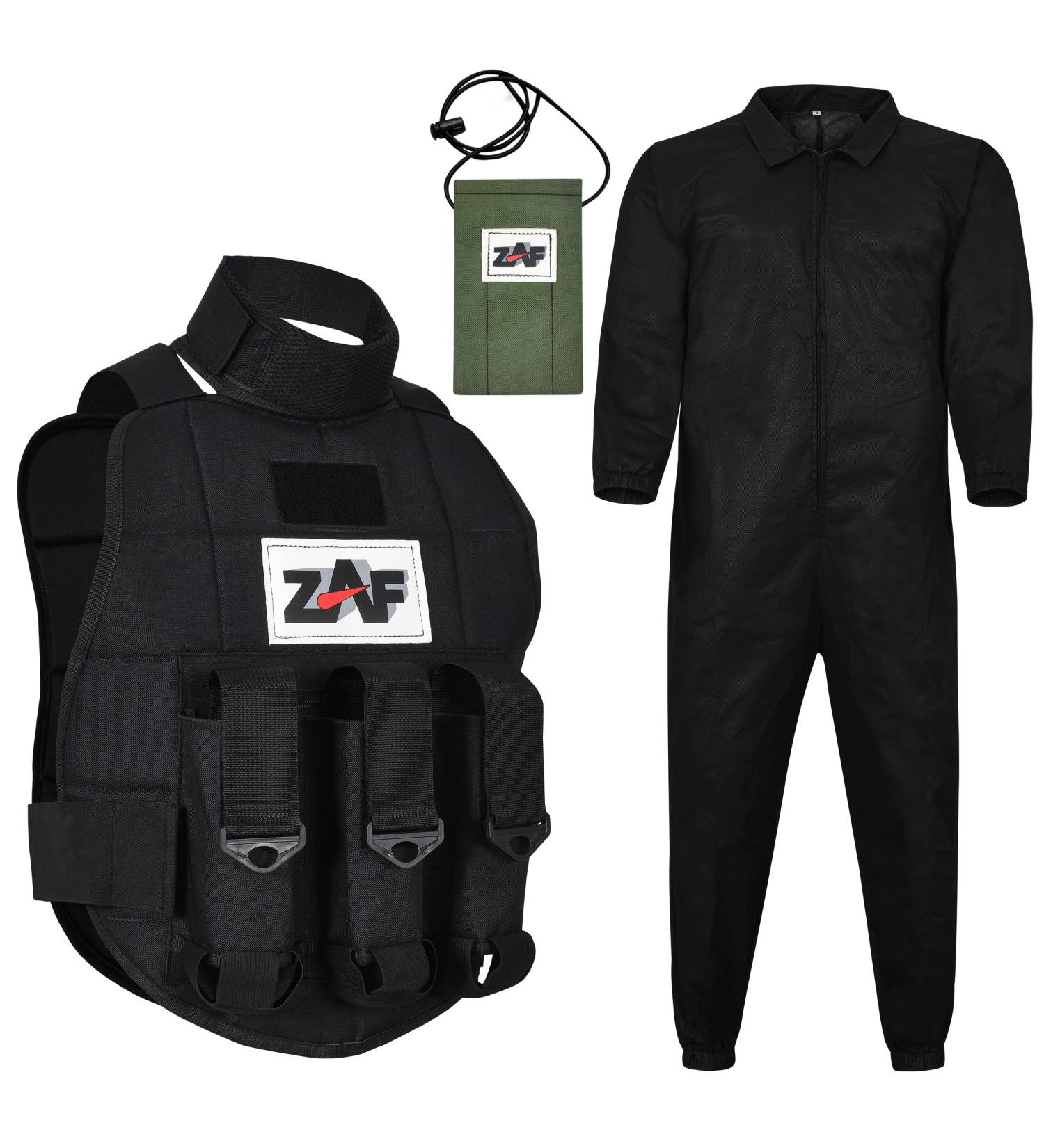 Pod Padded Paintball & Airsoft Chest Protector Combo with Neck Protector, Jumpsuit, and Barrel Pouch - Buy Online on GoSupps.com