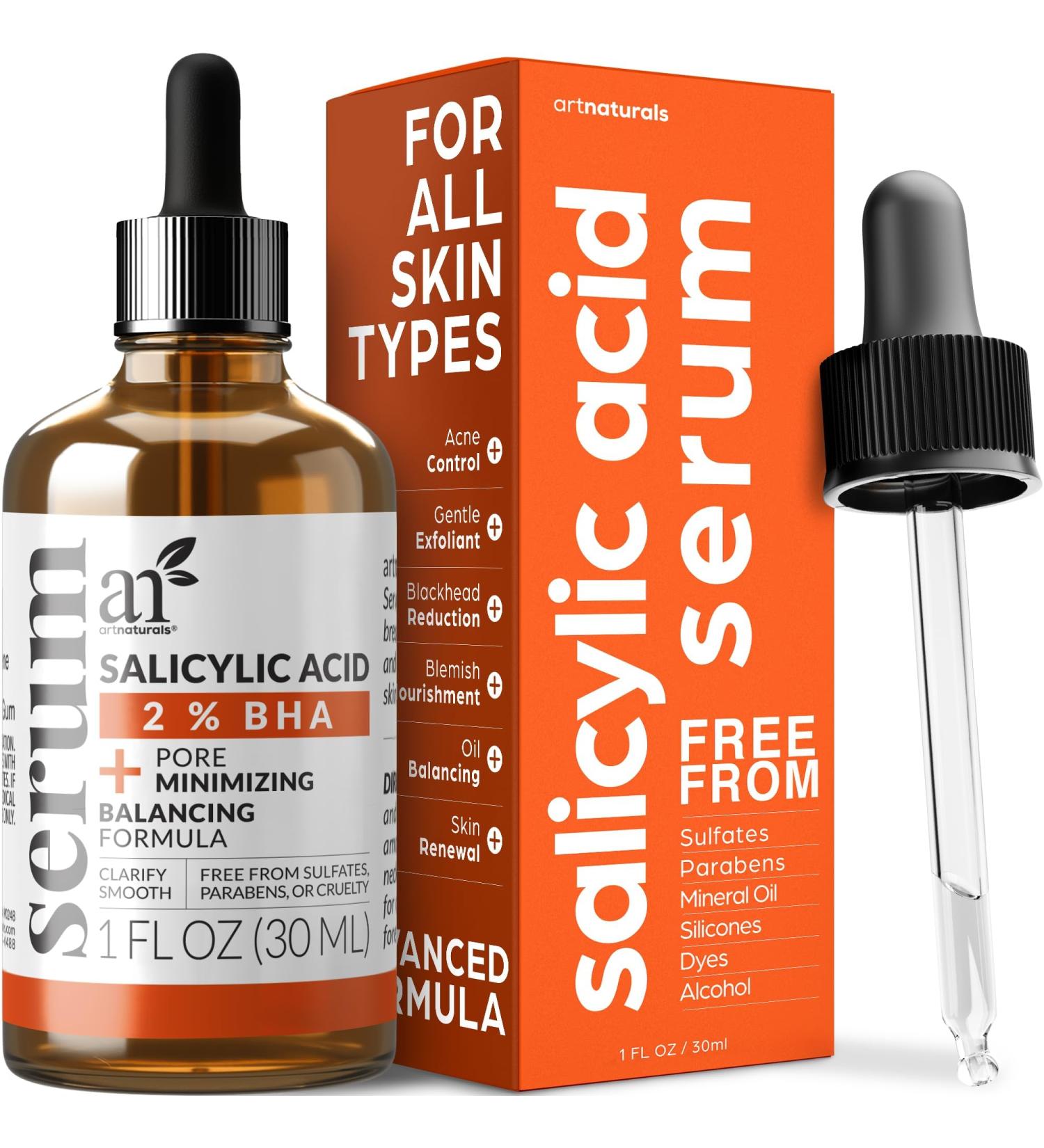 artnaturals Salicylic Acid Serum - 2% BHA Advanced Oil Control & Pore Reducer | 1 oz - Buy Internationally - Buy Online on GoSupps.com